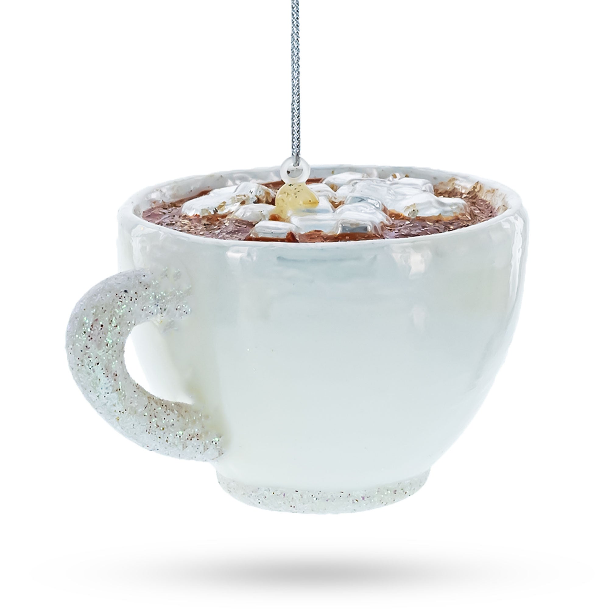 Hot Cocoa Cup Glass Christmas Ornament