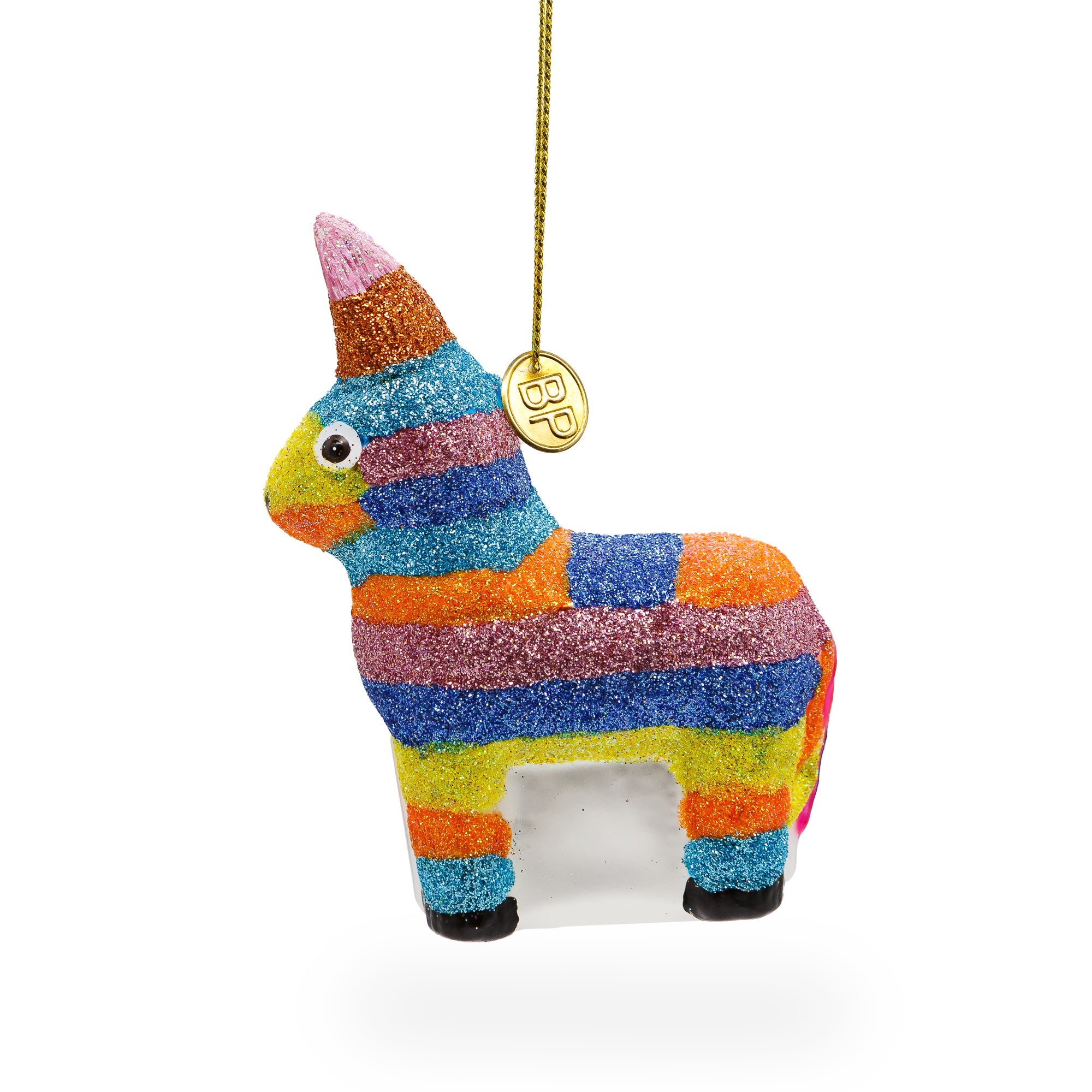 Donkey Pinata Glass Christmas Ornament