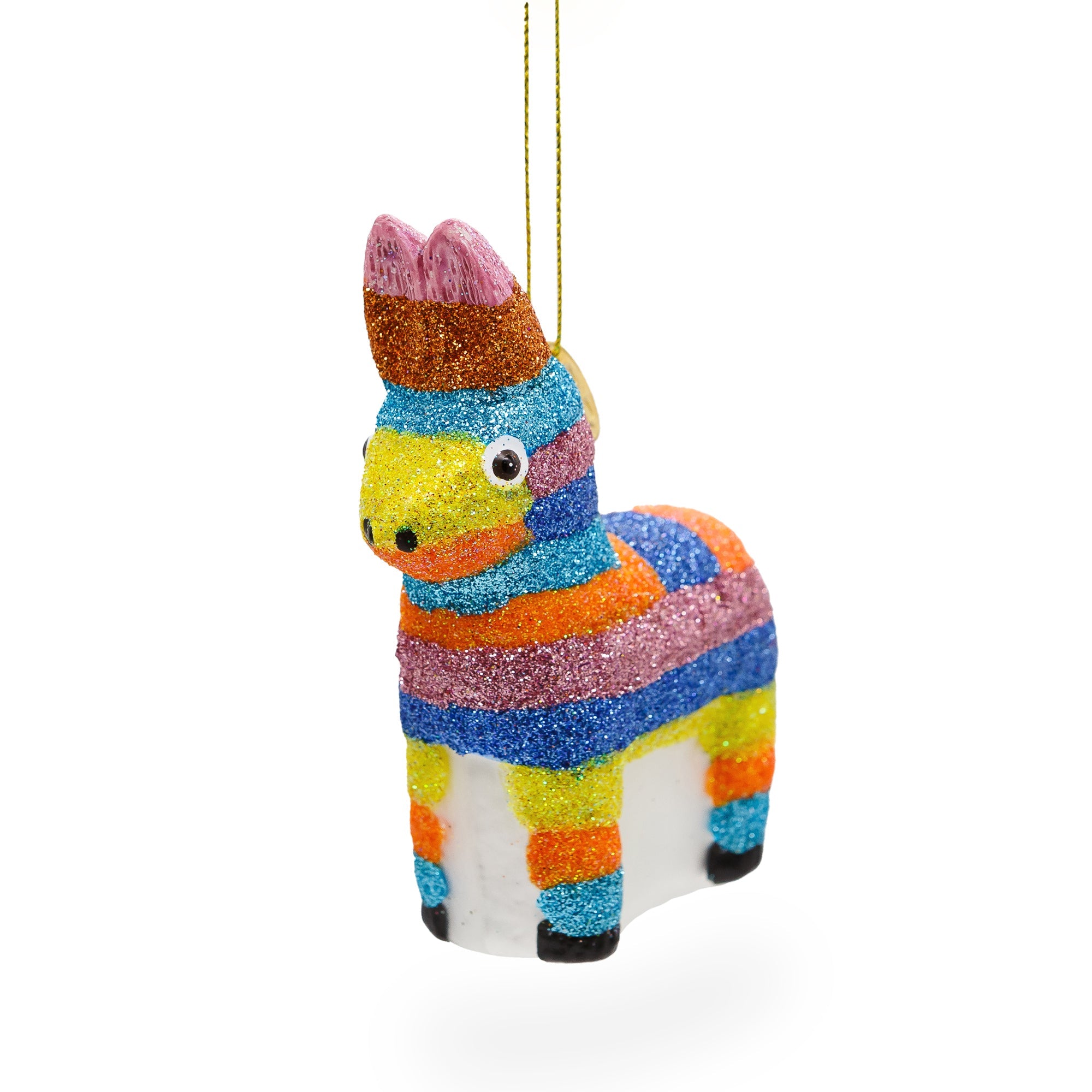 Donkey Pinata Glass Christmas Ornament