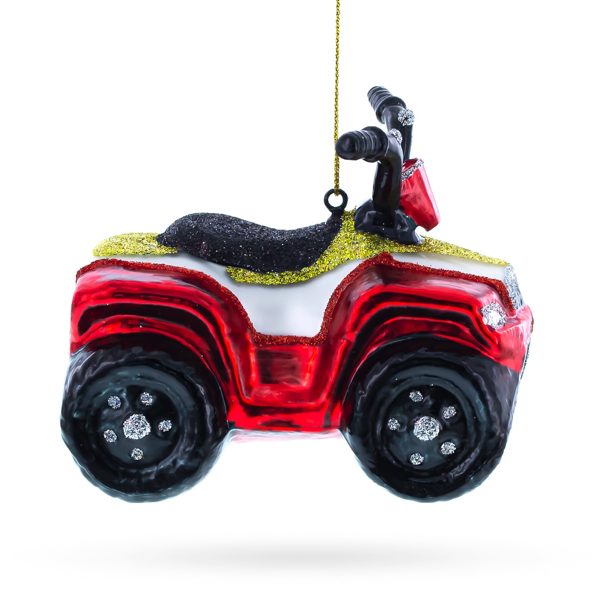 Adventurous ATV Off-road Glass Christmas Ornament