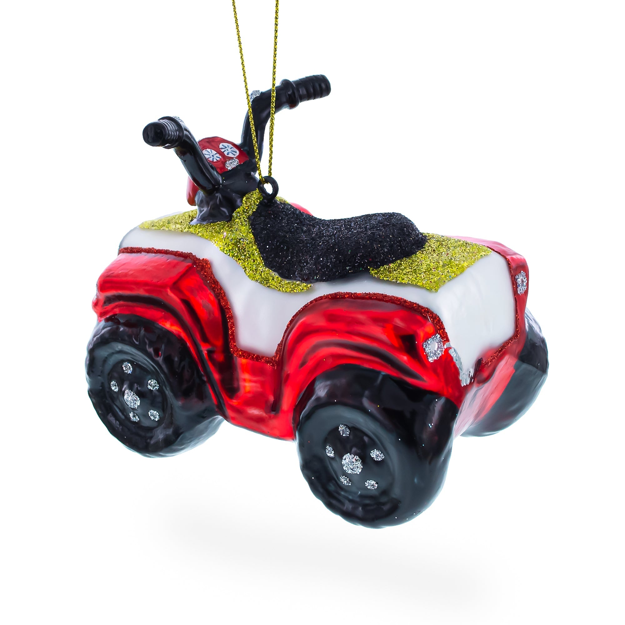 Adventurous ATV Off-road Glass Christmas Ornament