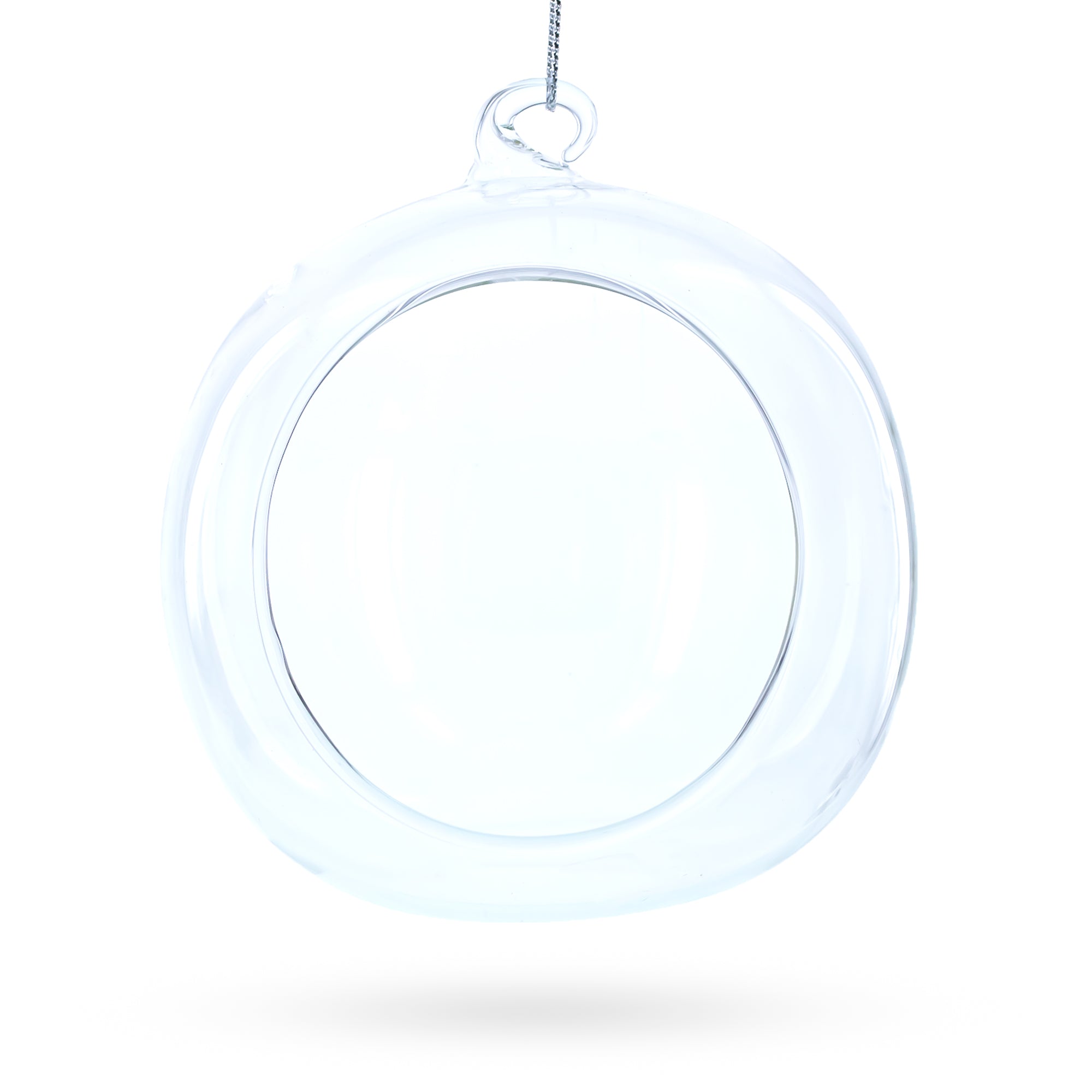 Spherical Openwork Clear Glass Christmas Ornament 4.5 Inches BestPysanky