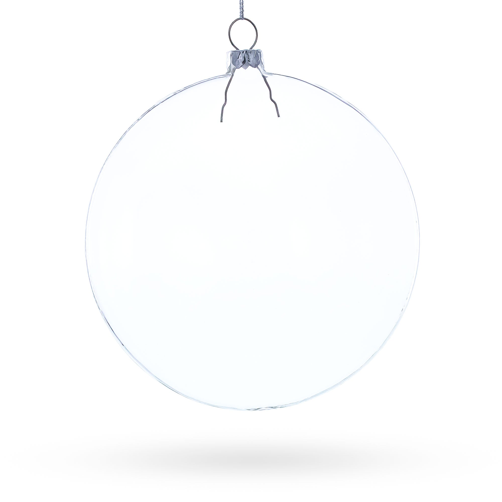 Set of 3 Flat Disc Clear Glass Christmas Ornaments 5.4 Inches (140 mm) BestPysanky