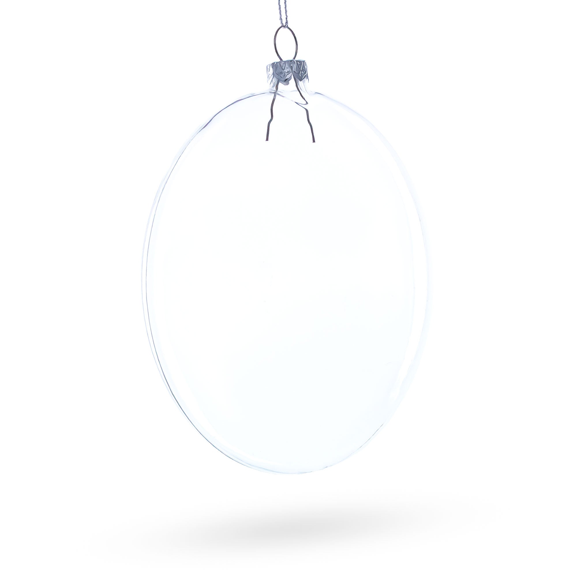 Set of 3 Flat Disc Clear Glass Christmas Ornaments 5.4 Inches (140 mm) BestPysanky