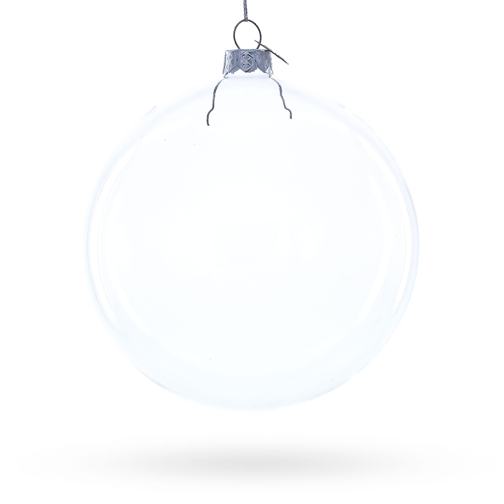 Large Clear Glass Ball Christmas Ornament 4.6 Inches