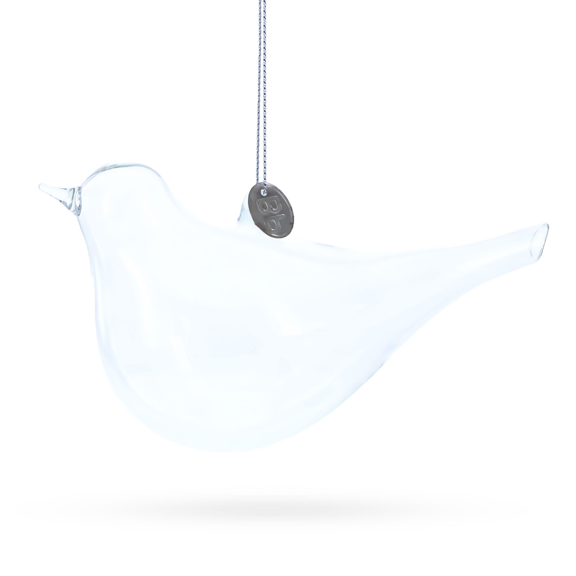 Bird Clear Glass Christmas Ornament