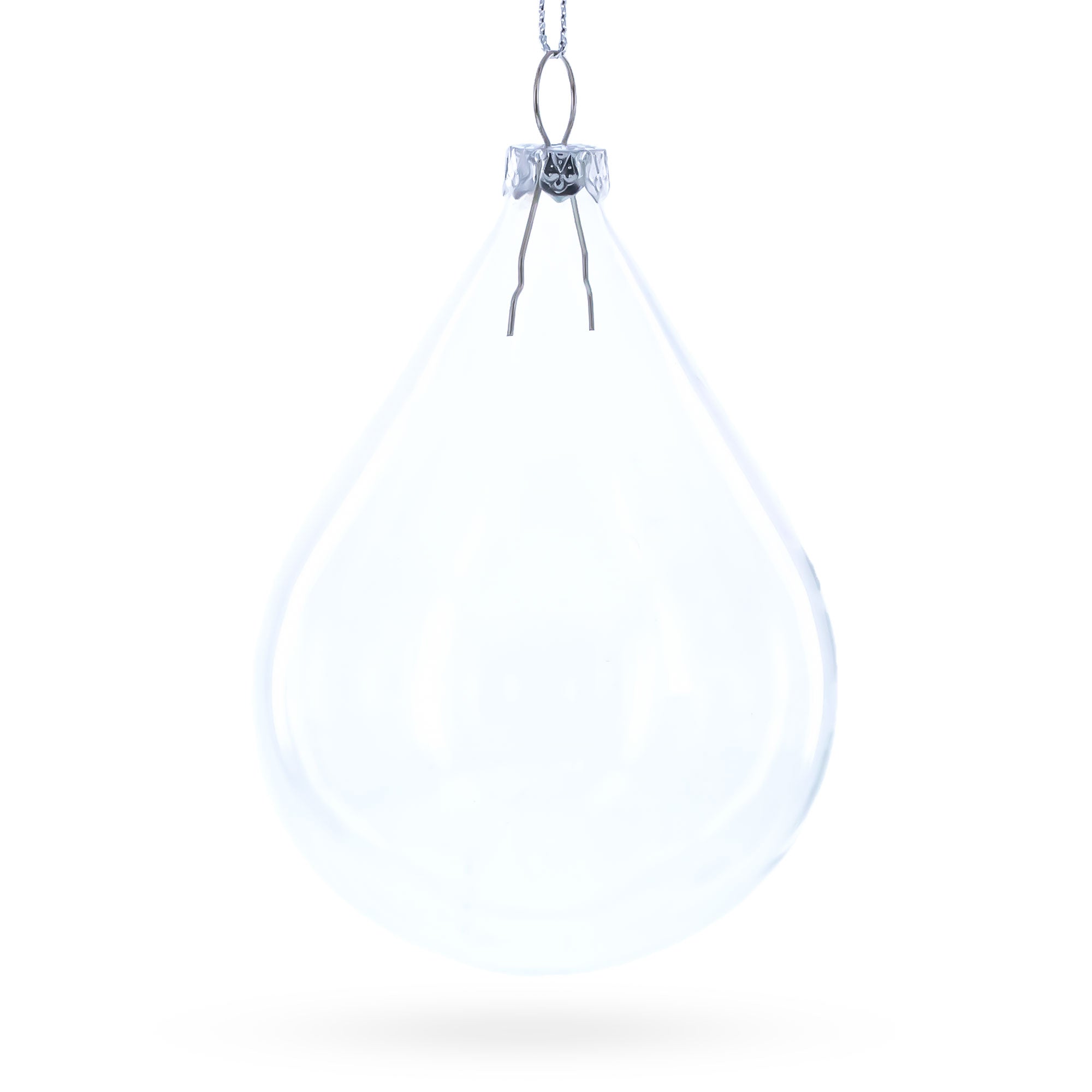 Set of 3 Water Drop Clear Glass Ornament 4.5 Inches (115 mm)