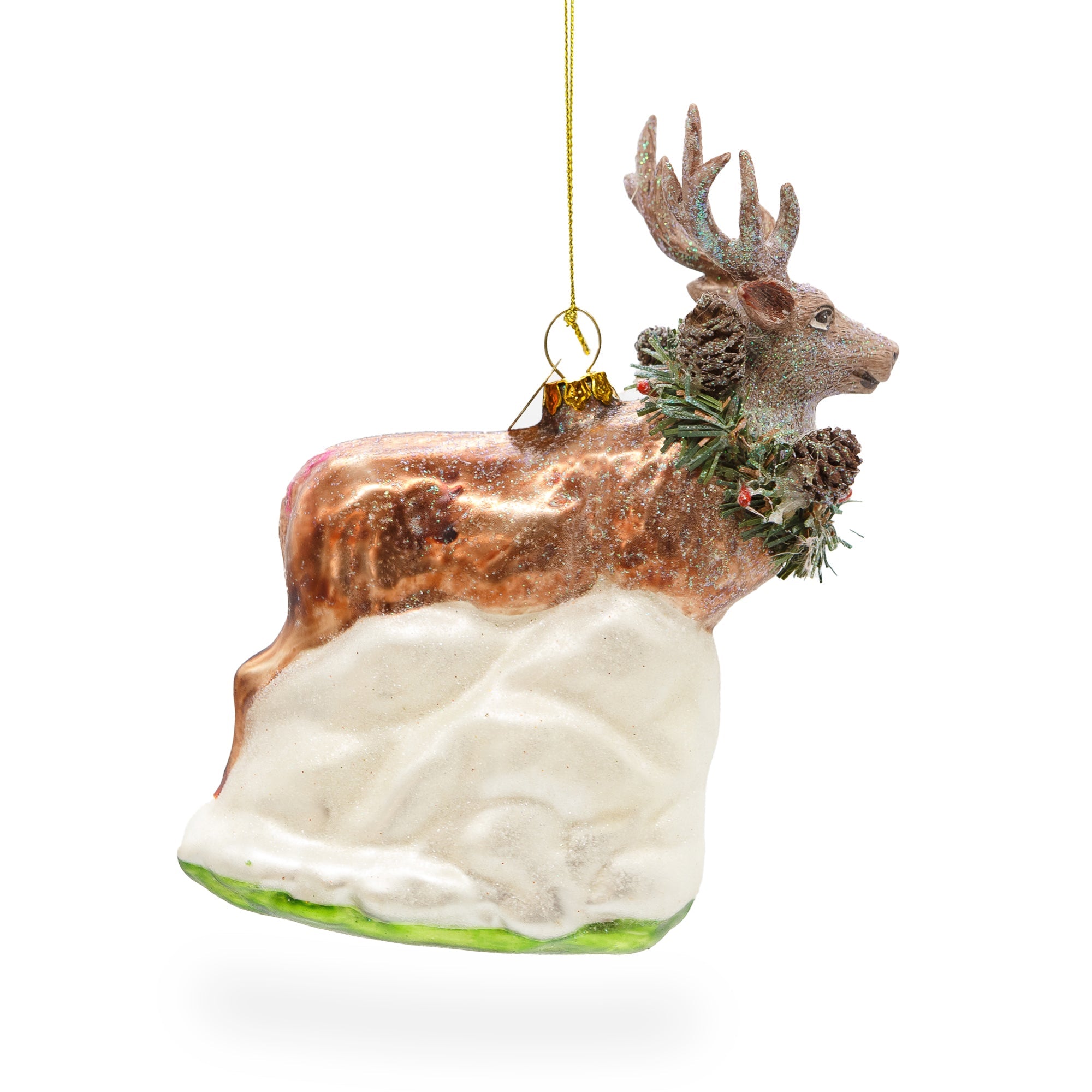 Moose Glass Christmas Ornament