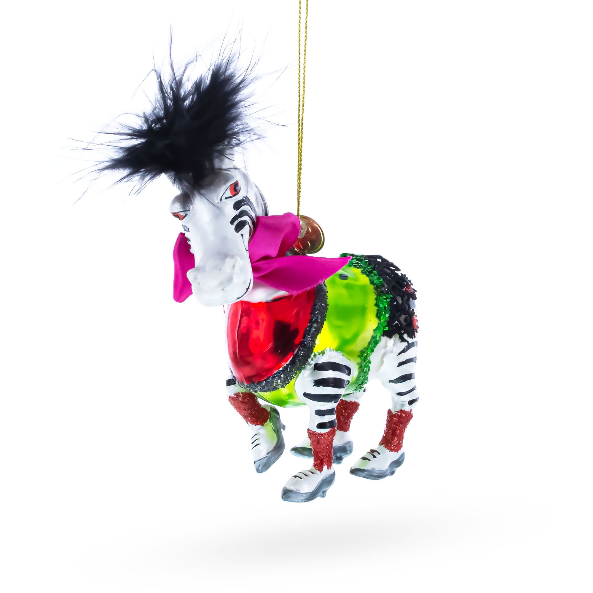 Zebra in Costume Glass Christmas Ornament BestPysanky