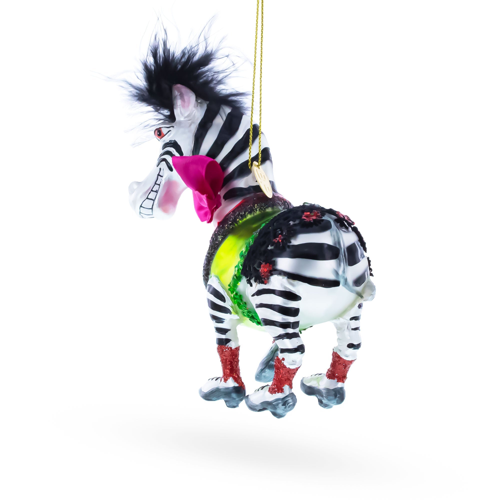 Zebra in Costume Glass Christmas Ornament BestPysanky