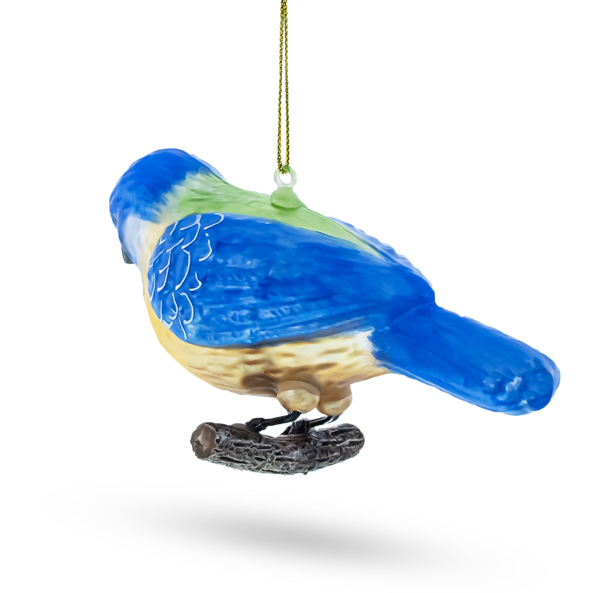 Bluebird Winter Woodland Glass Christmas Ornament
