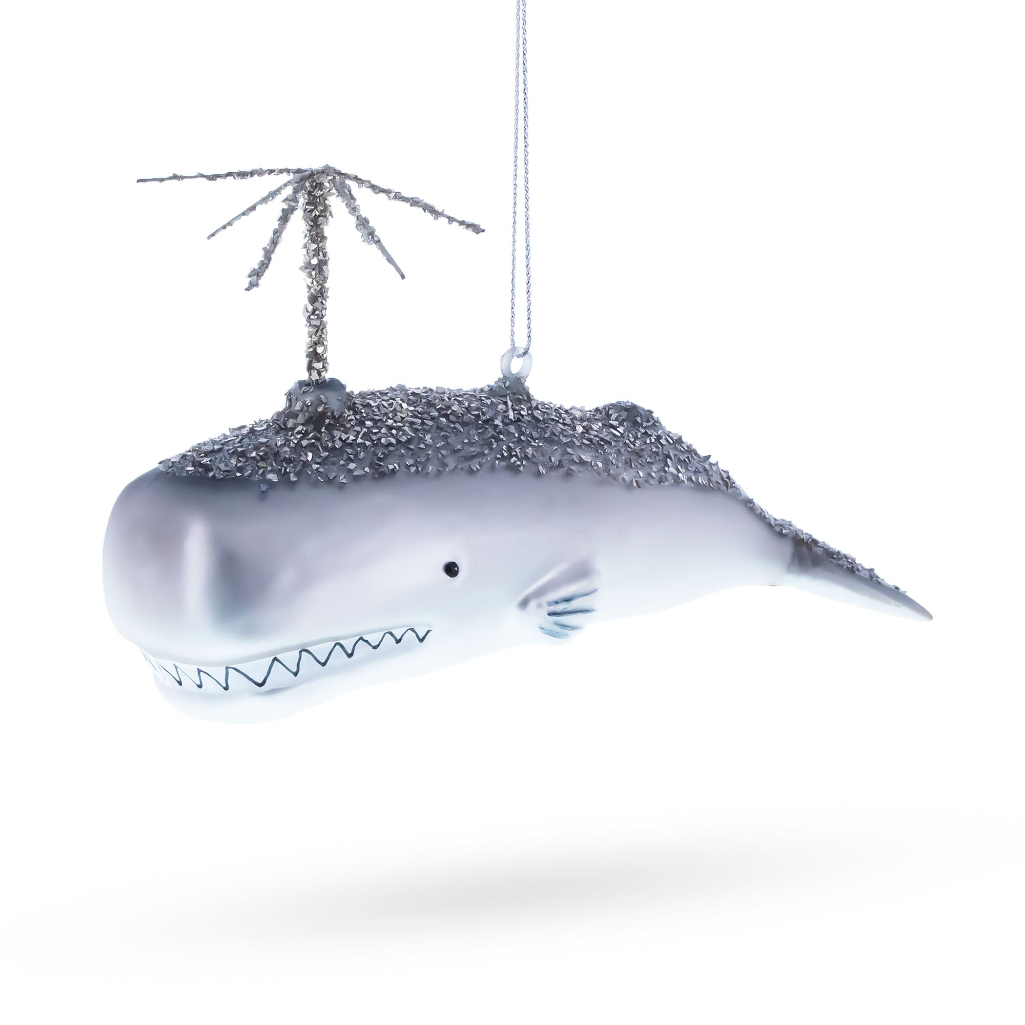 Whale Glass Christmas Ornament