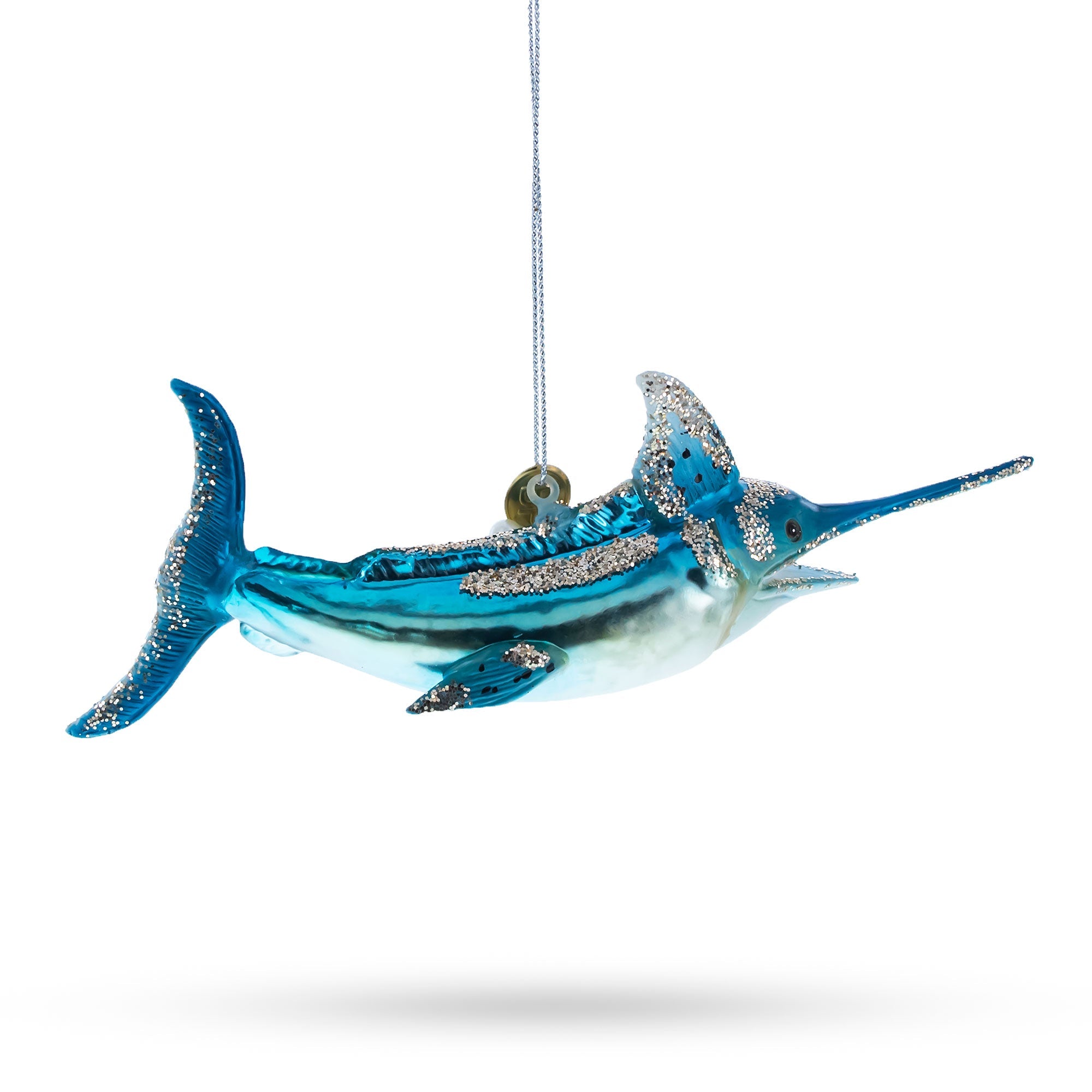Marlin Fish Glass Christmas Ornament