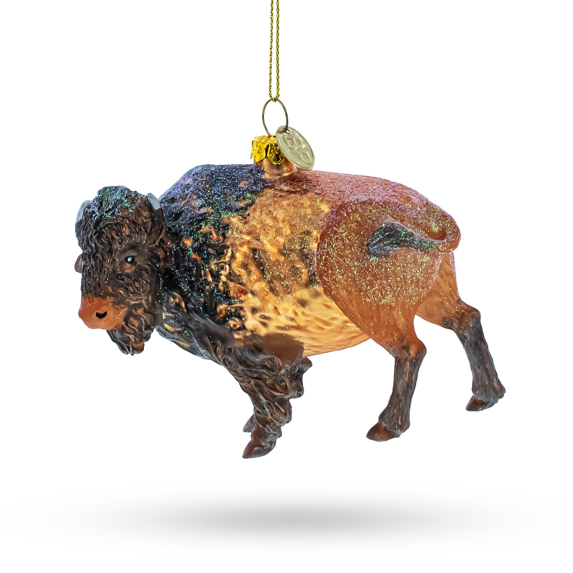 Walking Bison Glass Christmas Ornament BestPysanky