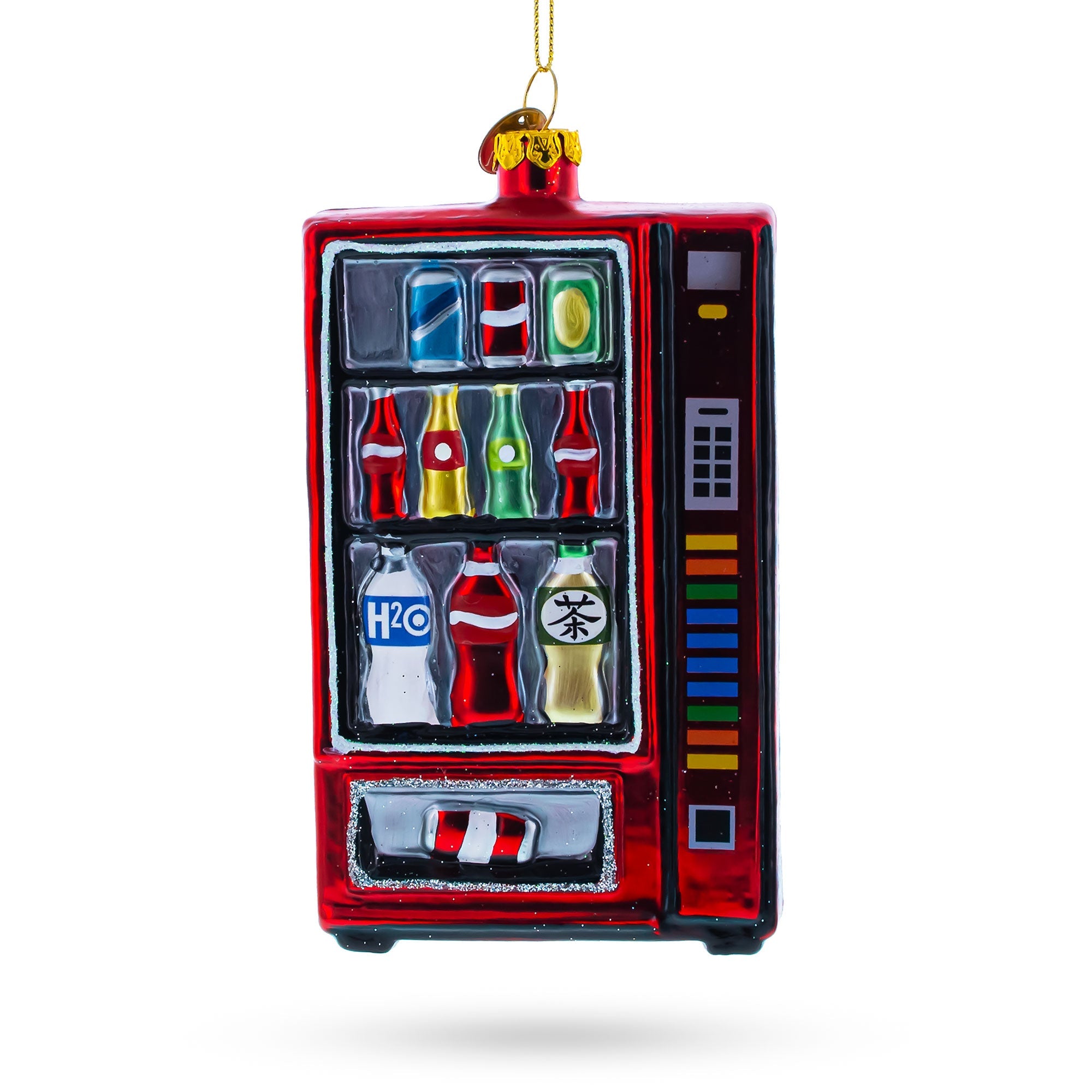 Soda Vending Machine Glass Christmas Ornament