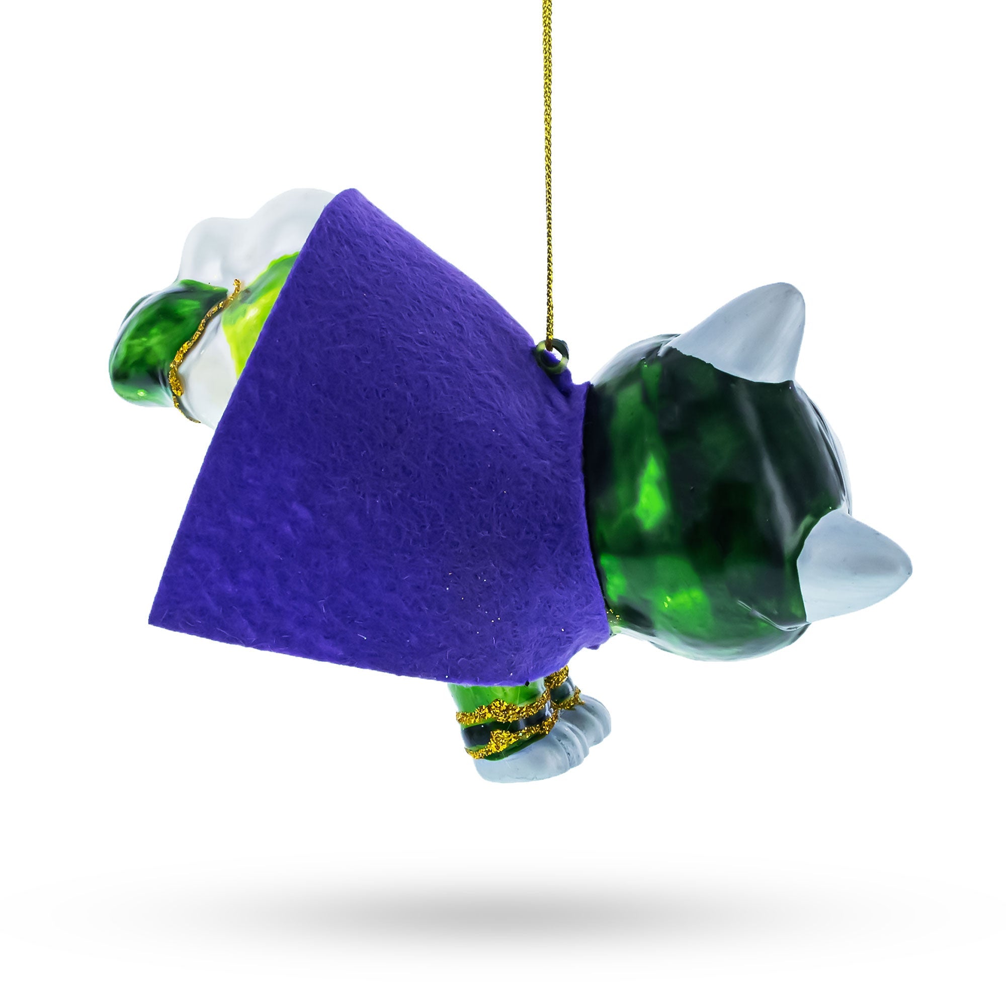 Super Dog in Green Mask Glass Christmas Ornament BestPysanky