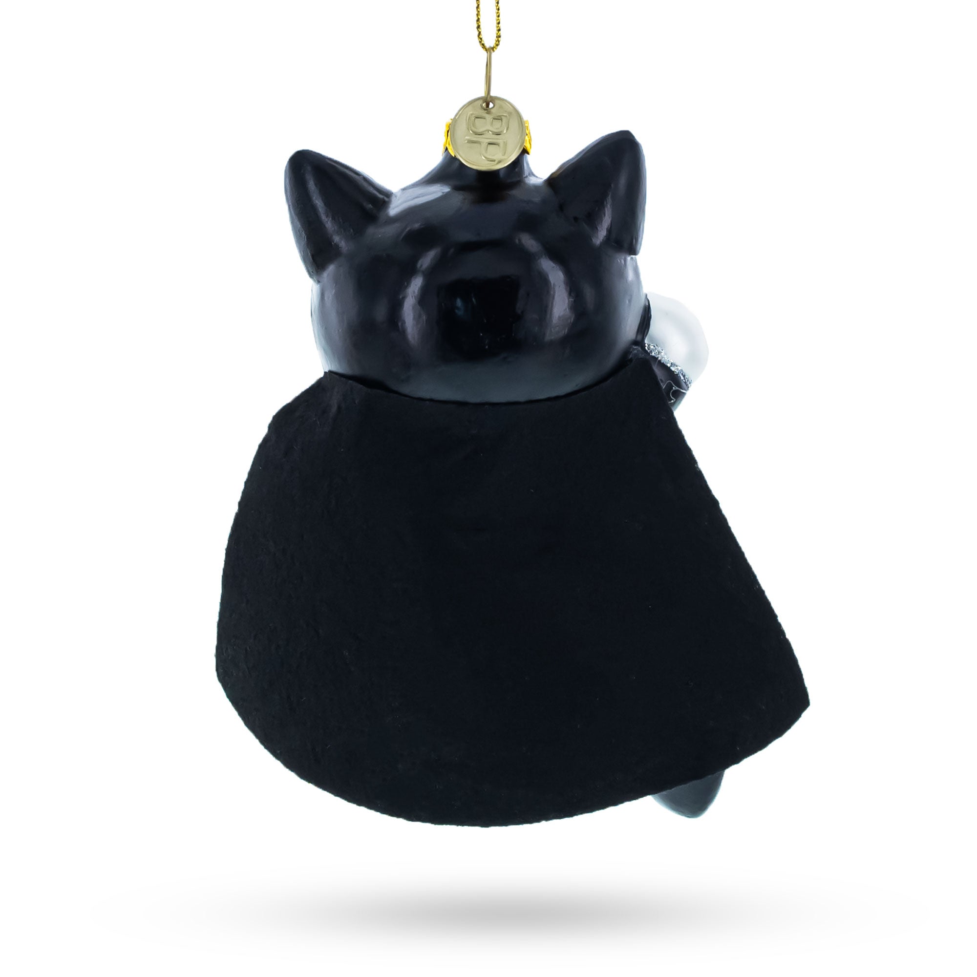 Superhero Kitty Glass Christmas Ornament