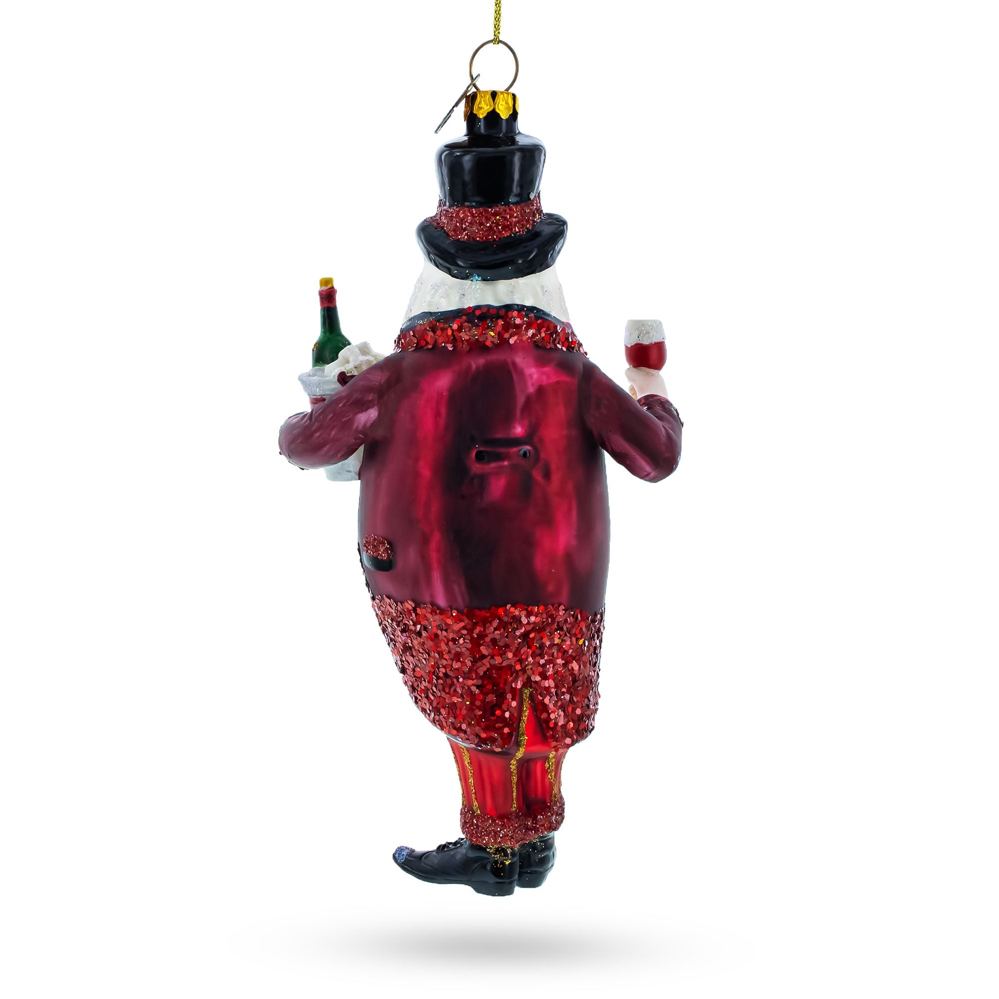 Sommelier Santa with Wine Glass Christmas Ornament