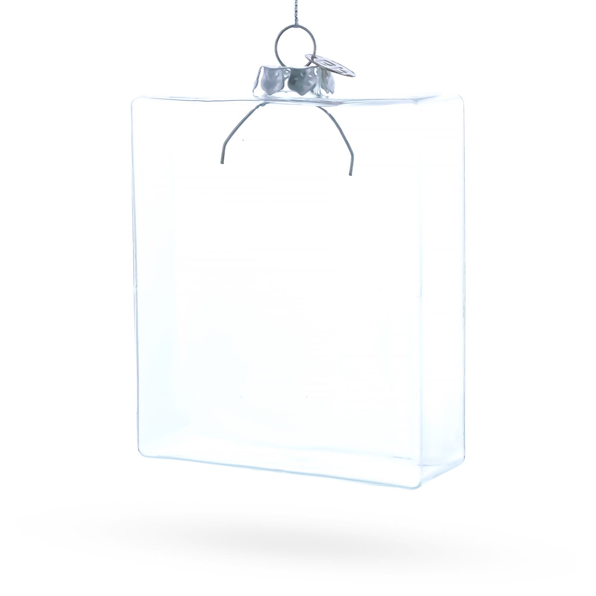 Flask Clear Glass Christmas Ornament
