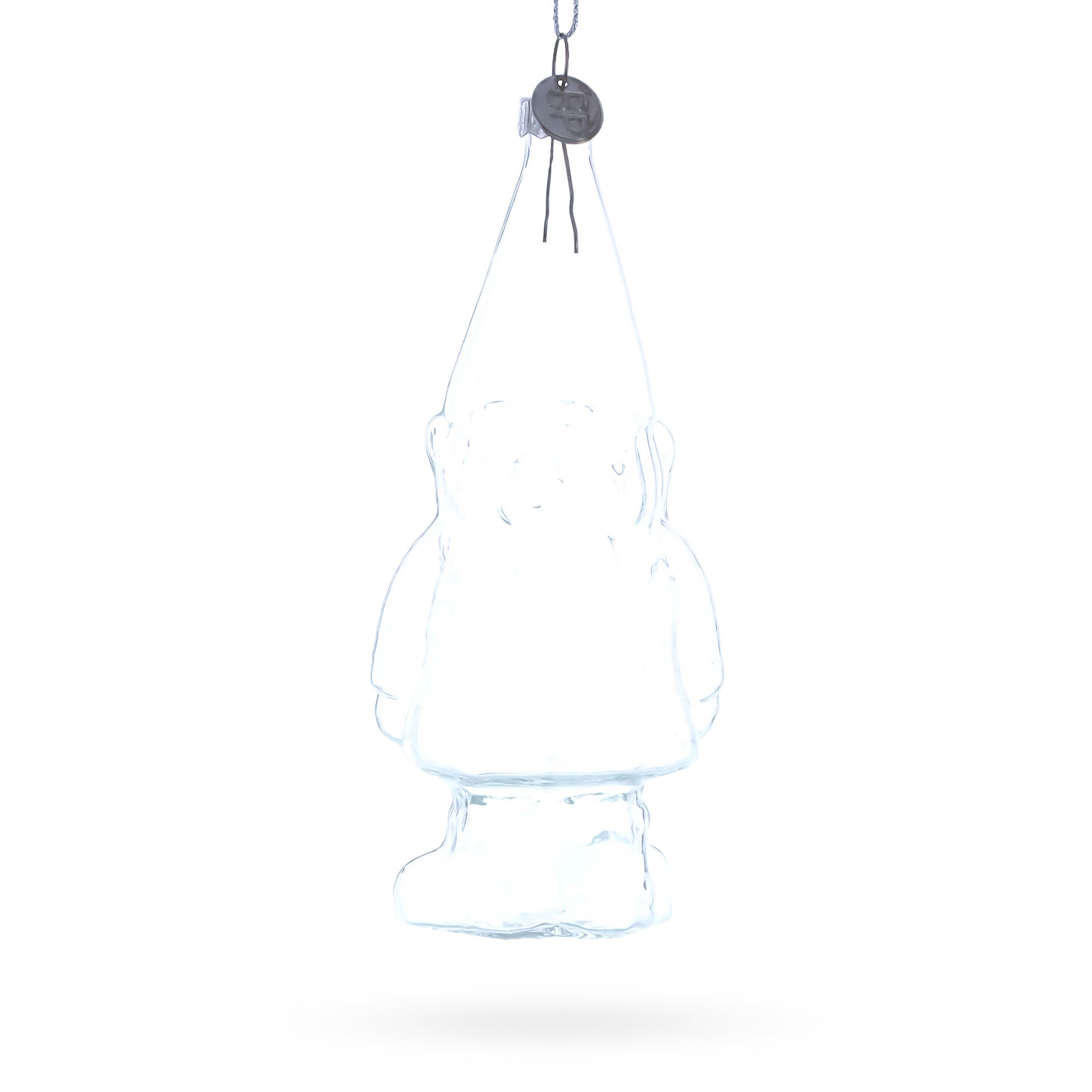 Enchanted Gnome Clear Glass Christmas Ornament