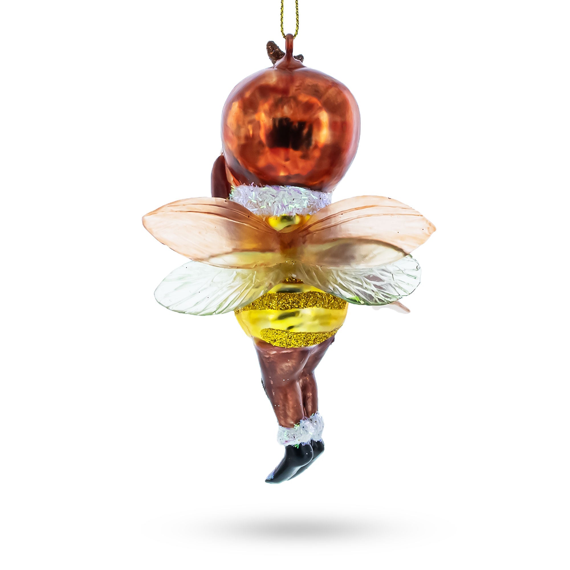 Adorable Little Bee Glass Christmas Ornament