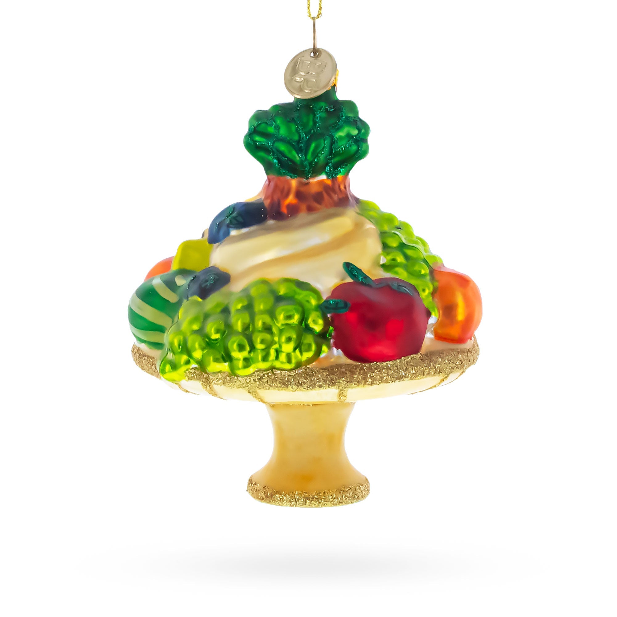 Sumptuous Fruit Platter Glass Christmas Ornament