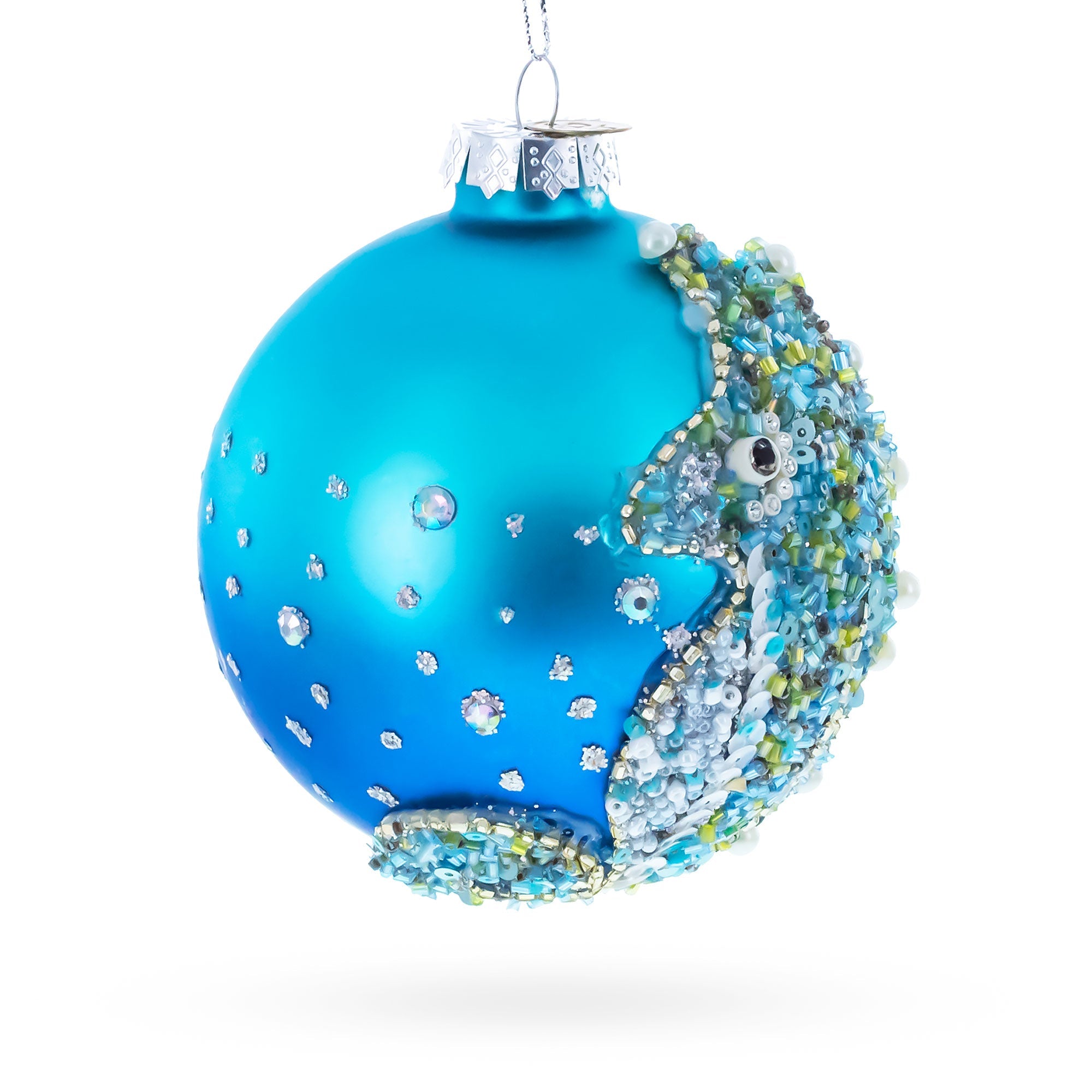 Beaded Seahorse Ocean Glass Ball Christmas Ornament BestPysanky