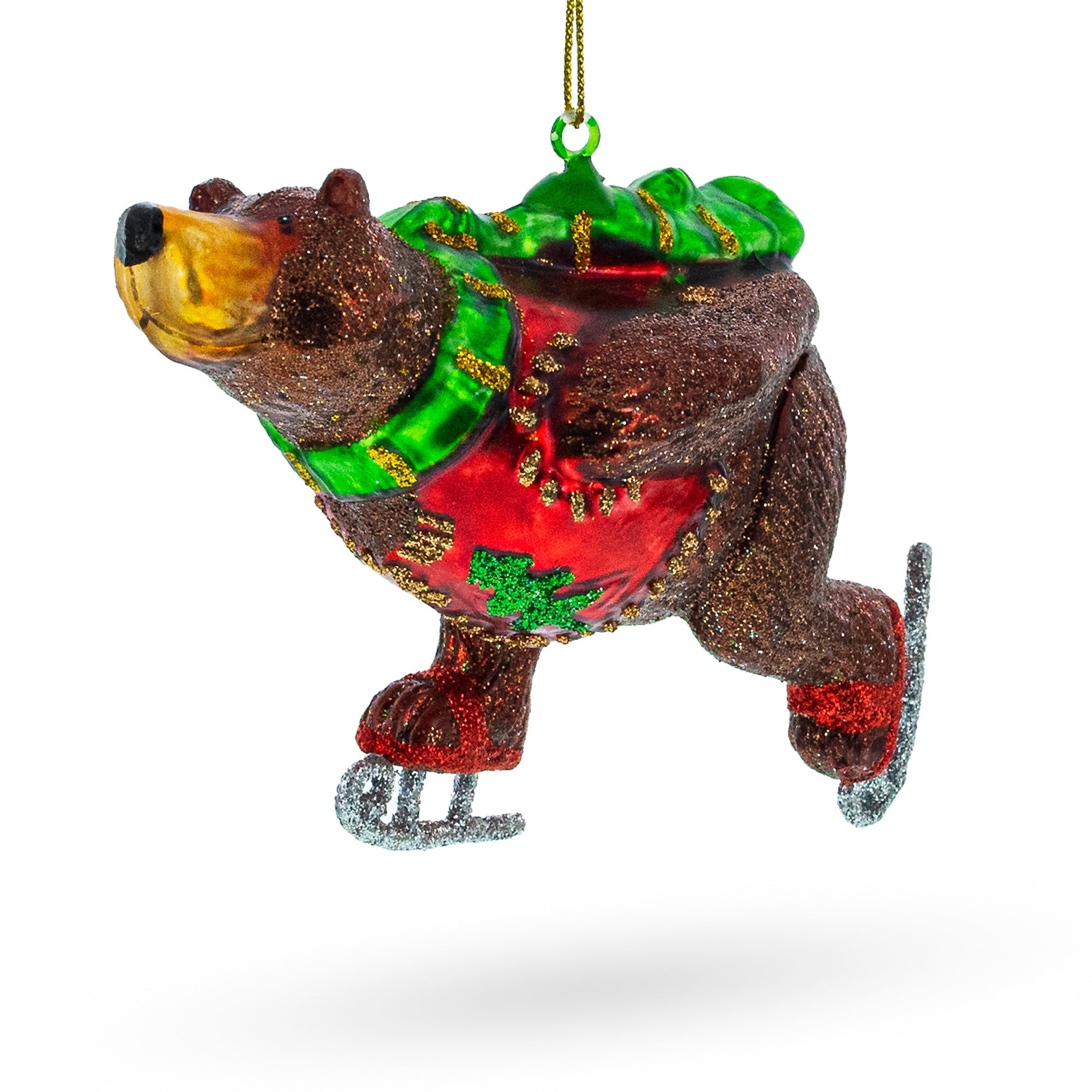 Skating Bear Glass Christmas Ornament BestPysanky