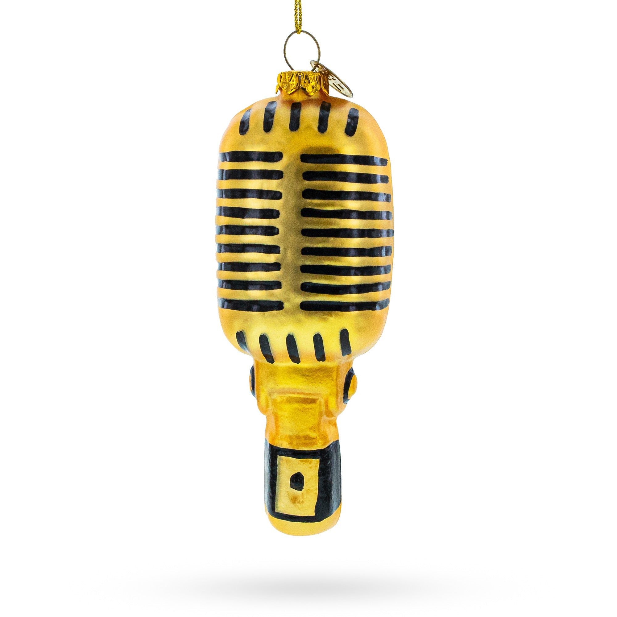 Shiny Golden Microphone Glass Christmas Ornament BestPysanky