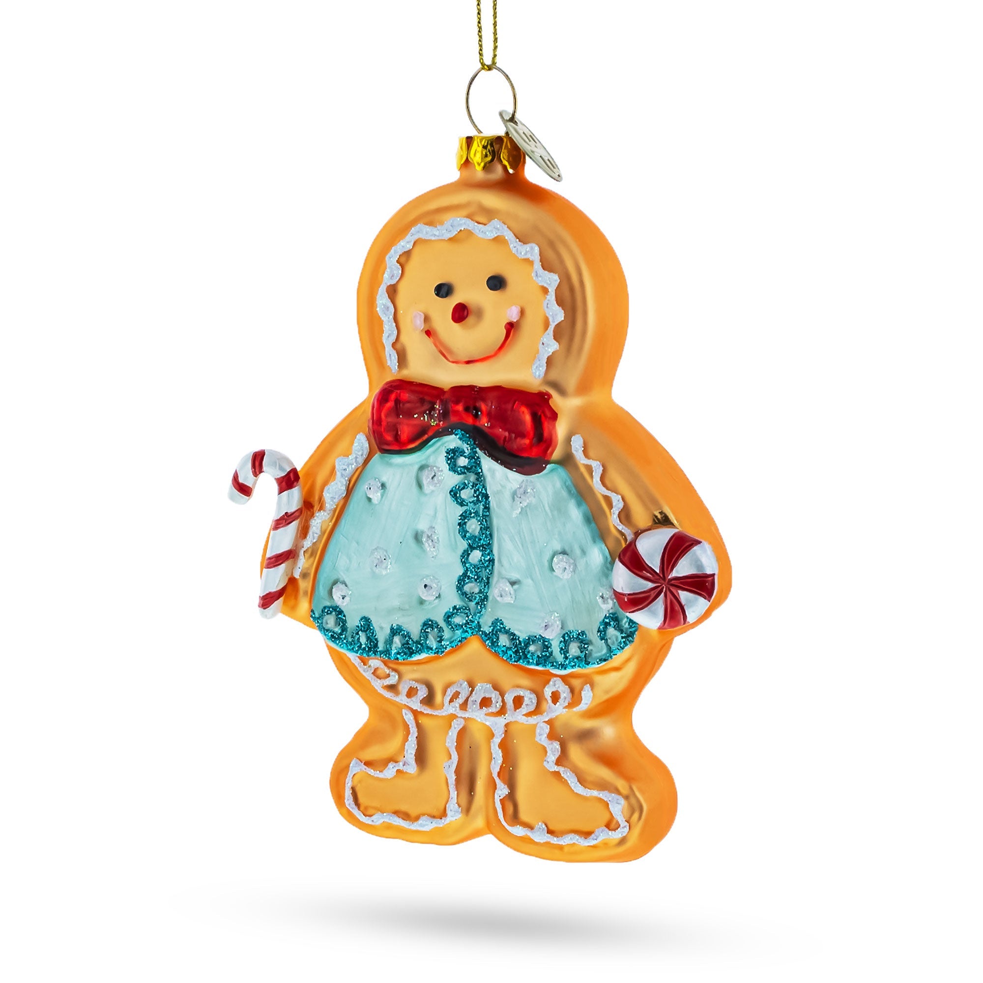 Sweet Gingerbread Man Glass Christmas Ornament BestPysanky