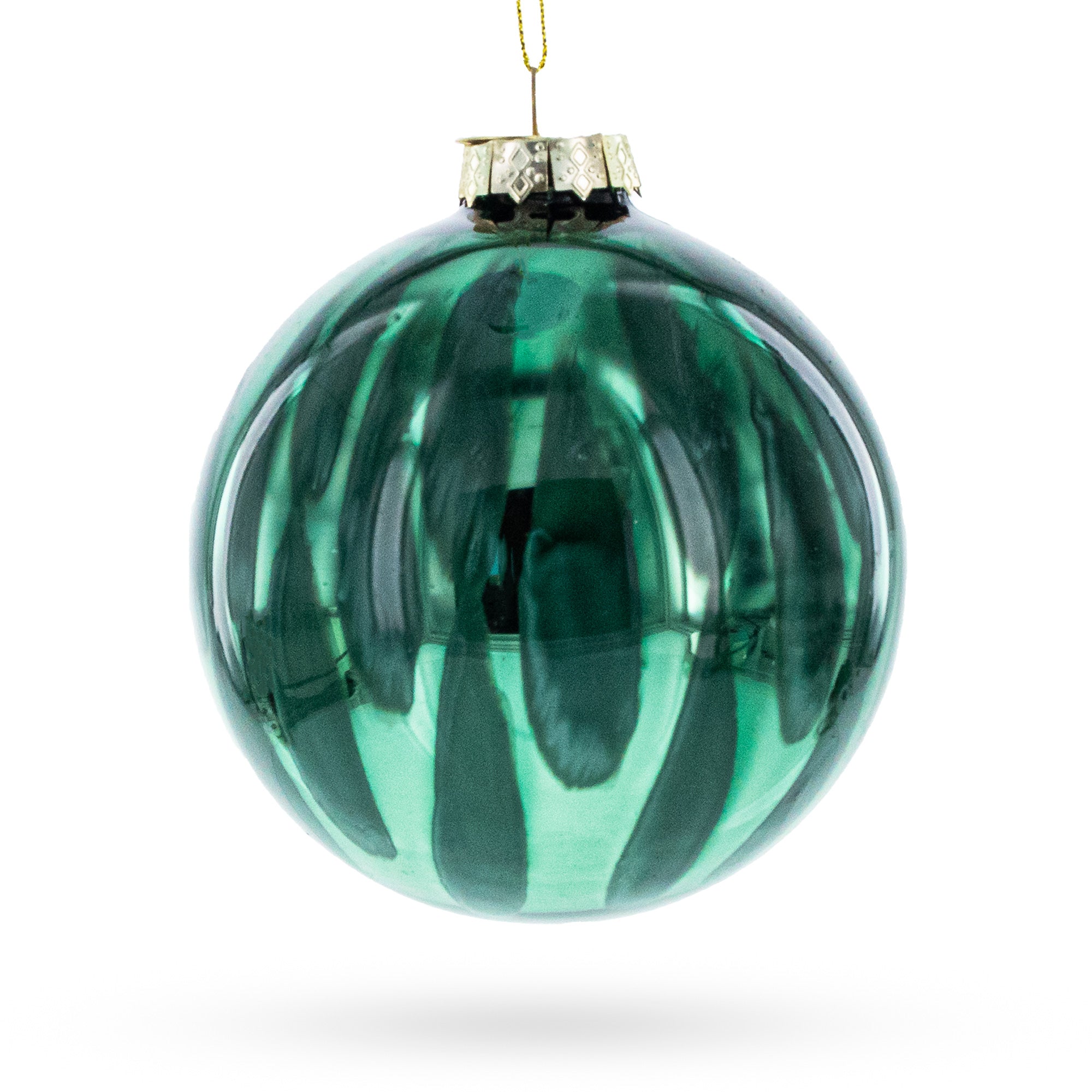 Vibrant Green Oblong Glass Christmas Ornament