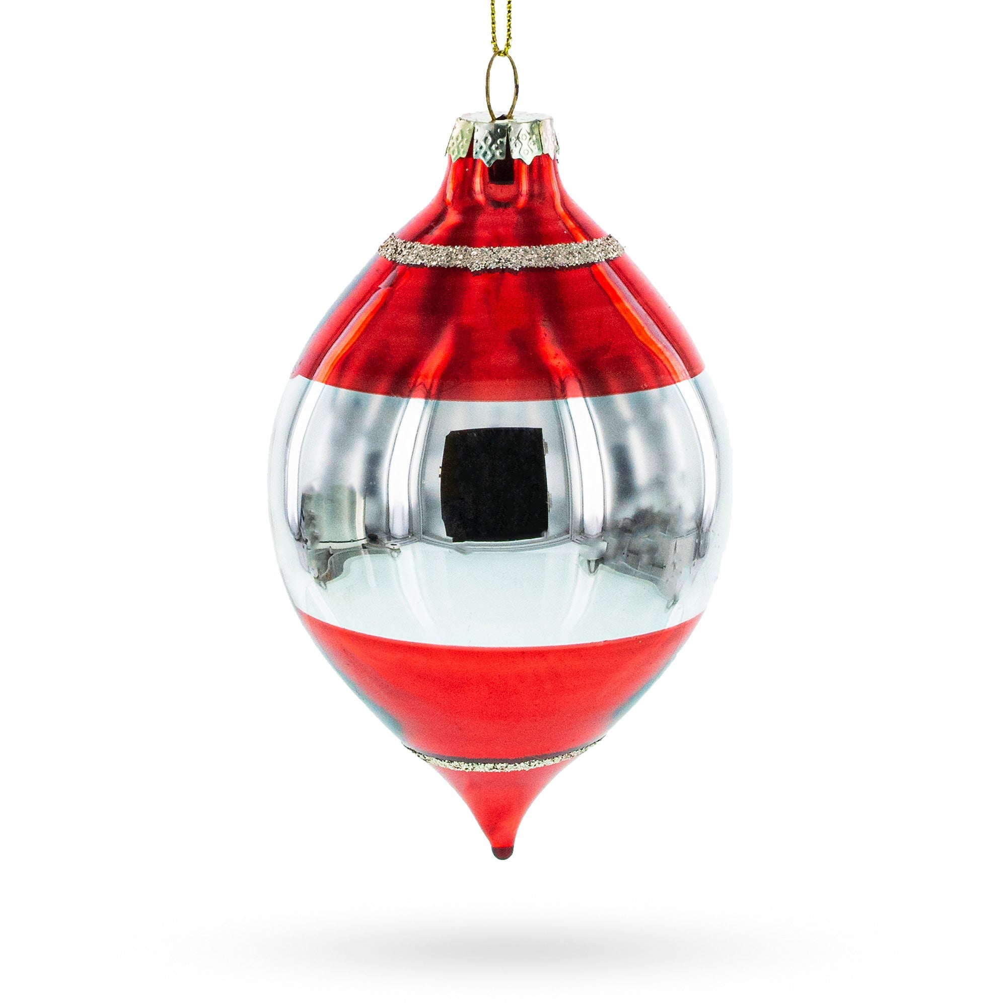 Vintage-Inspired Tinsel Glass Christmas Ornament