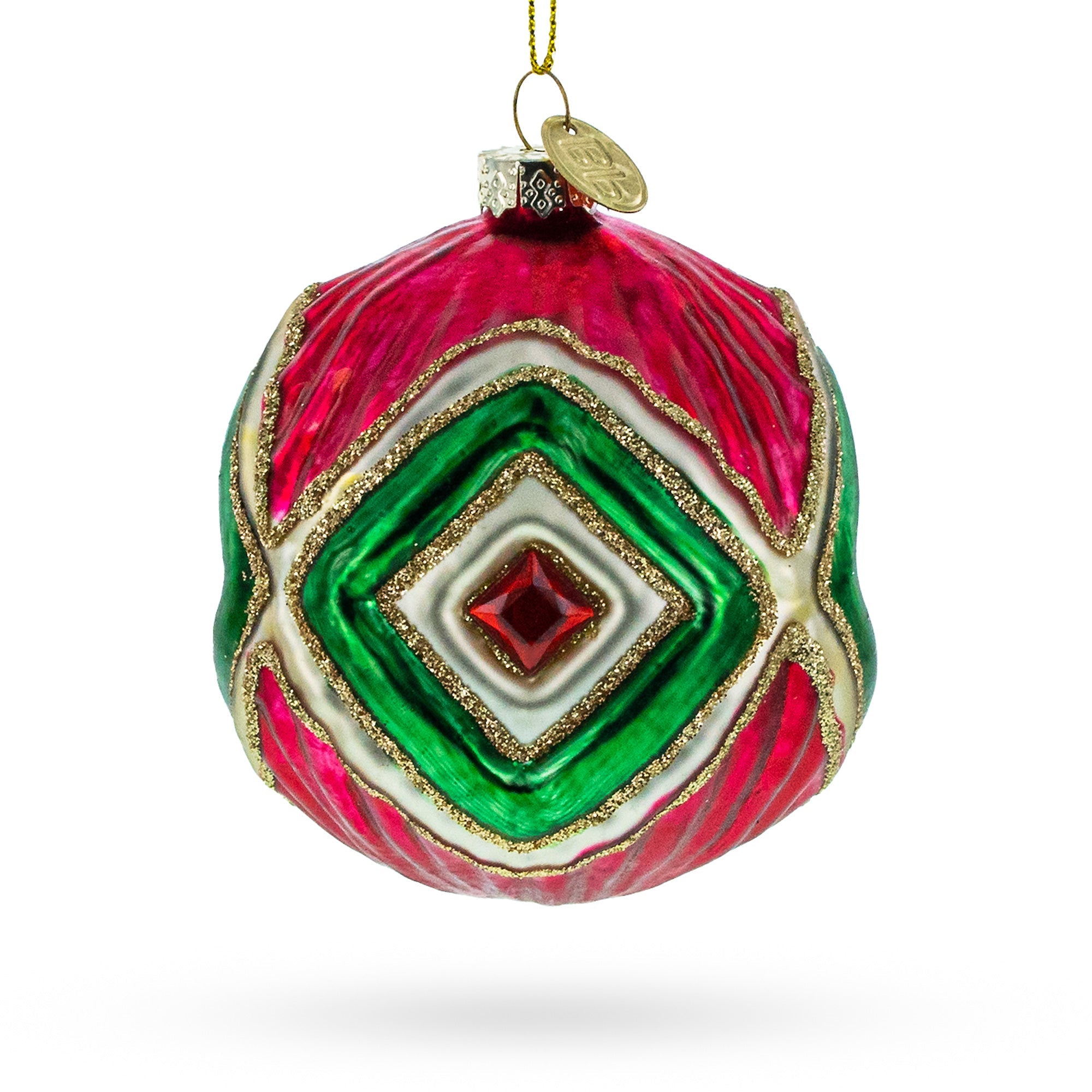 Vintage-Inspired Multicolored Glass Christmas Ornament