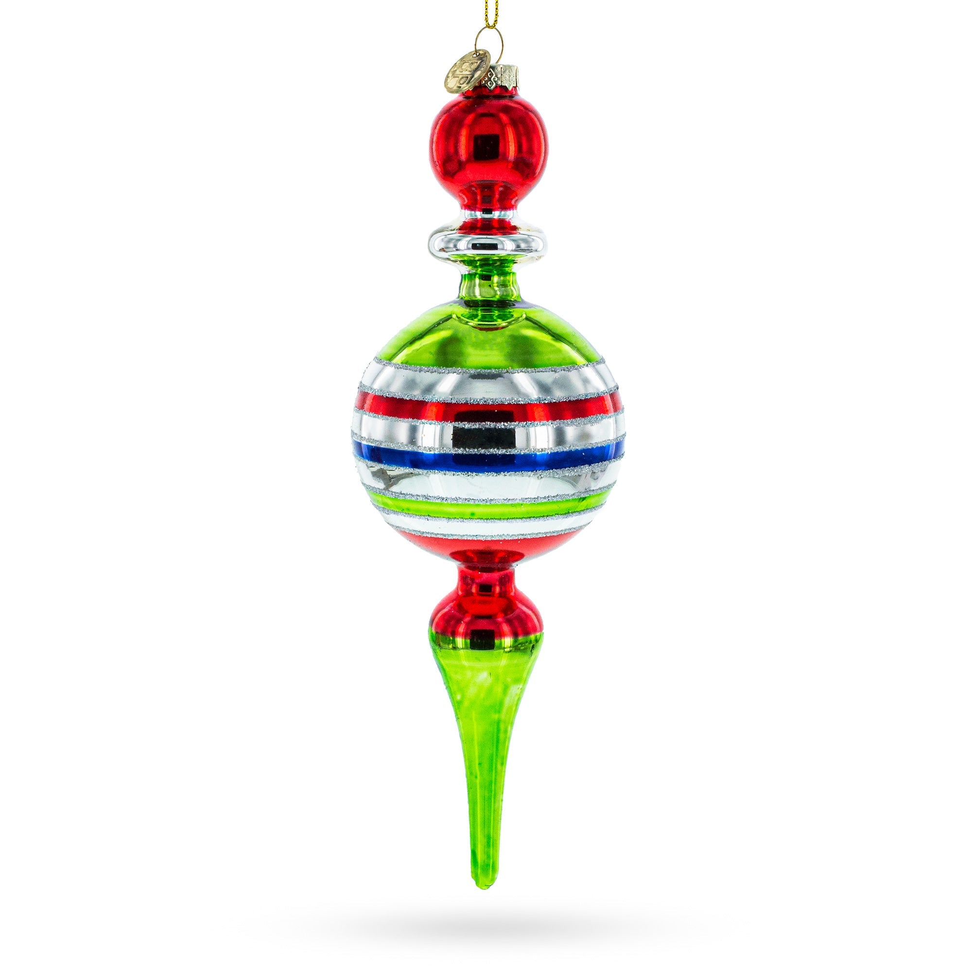 Vintage-Inspired Multicolored Finial Glass Christmas Ornament BestPysanky