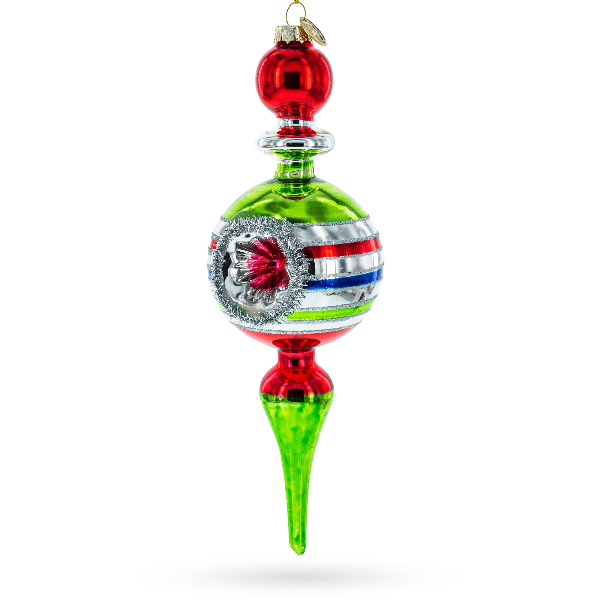Vintage-Inspired Multicolored Finial Glass Christmas Ornament BestPysanky