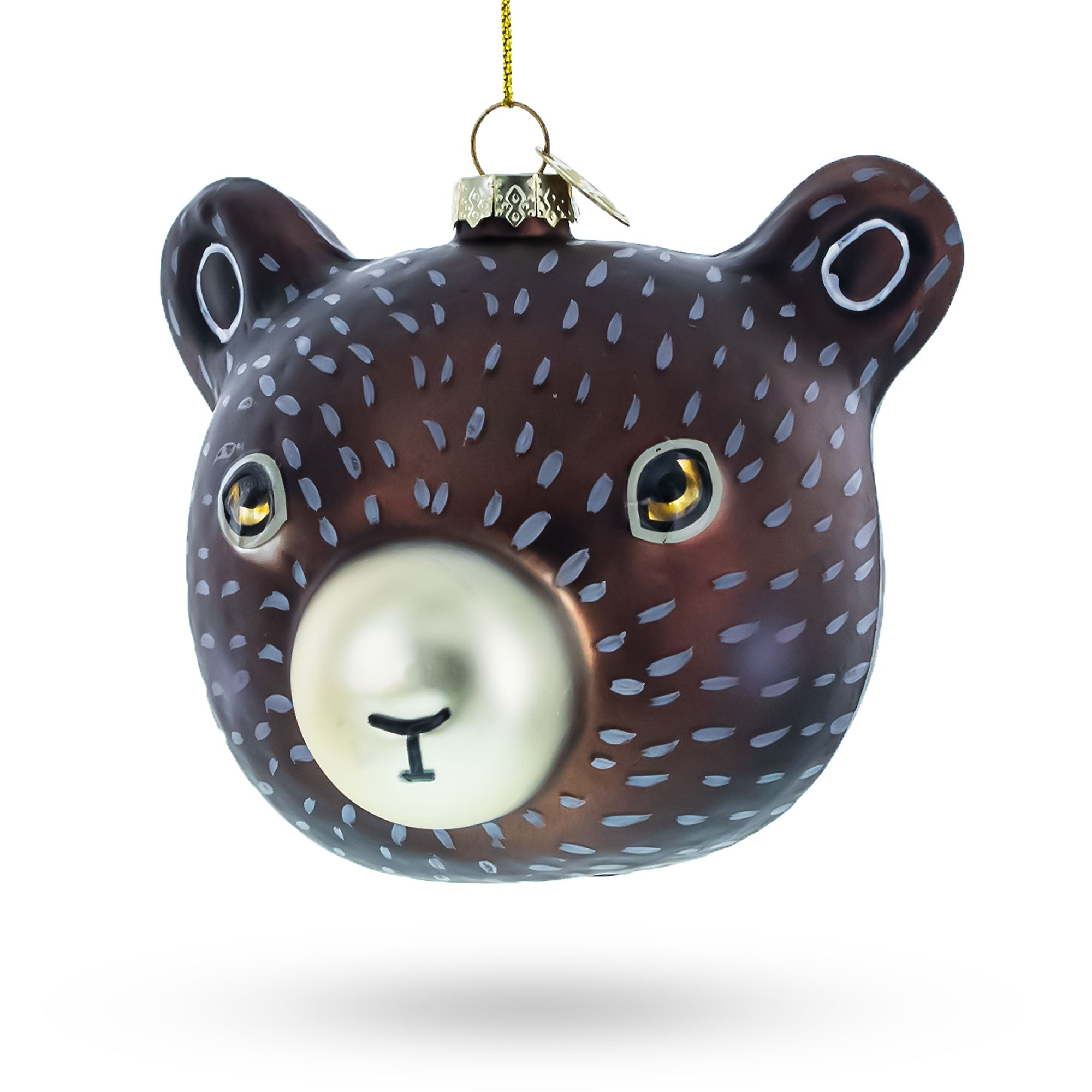Bear Head Whimsical Glass Christmas Ornament BestPysanky