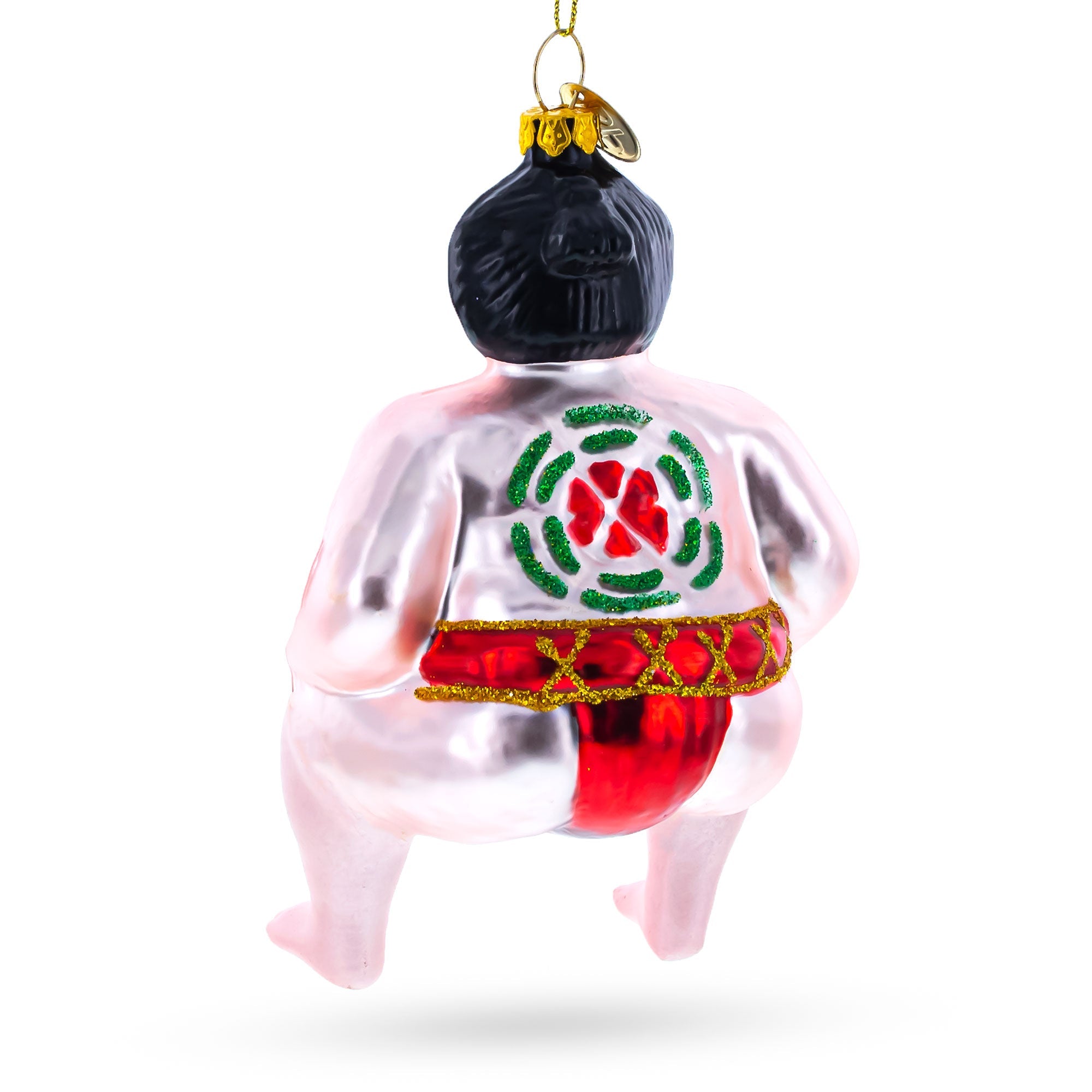 Sumo Wrestler Glass Christmas Ornament