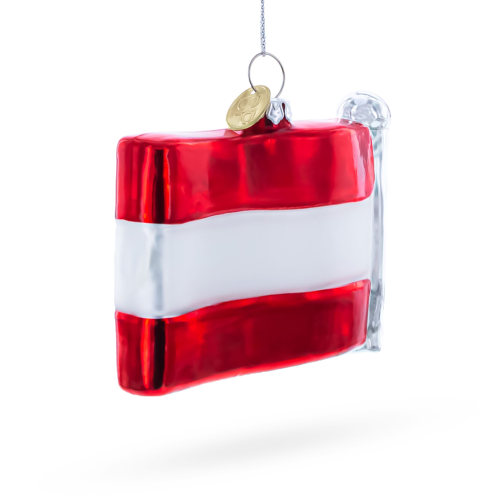 Waving Flag of Austria Glass Christmas Ornament