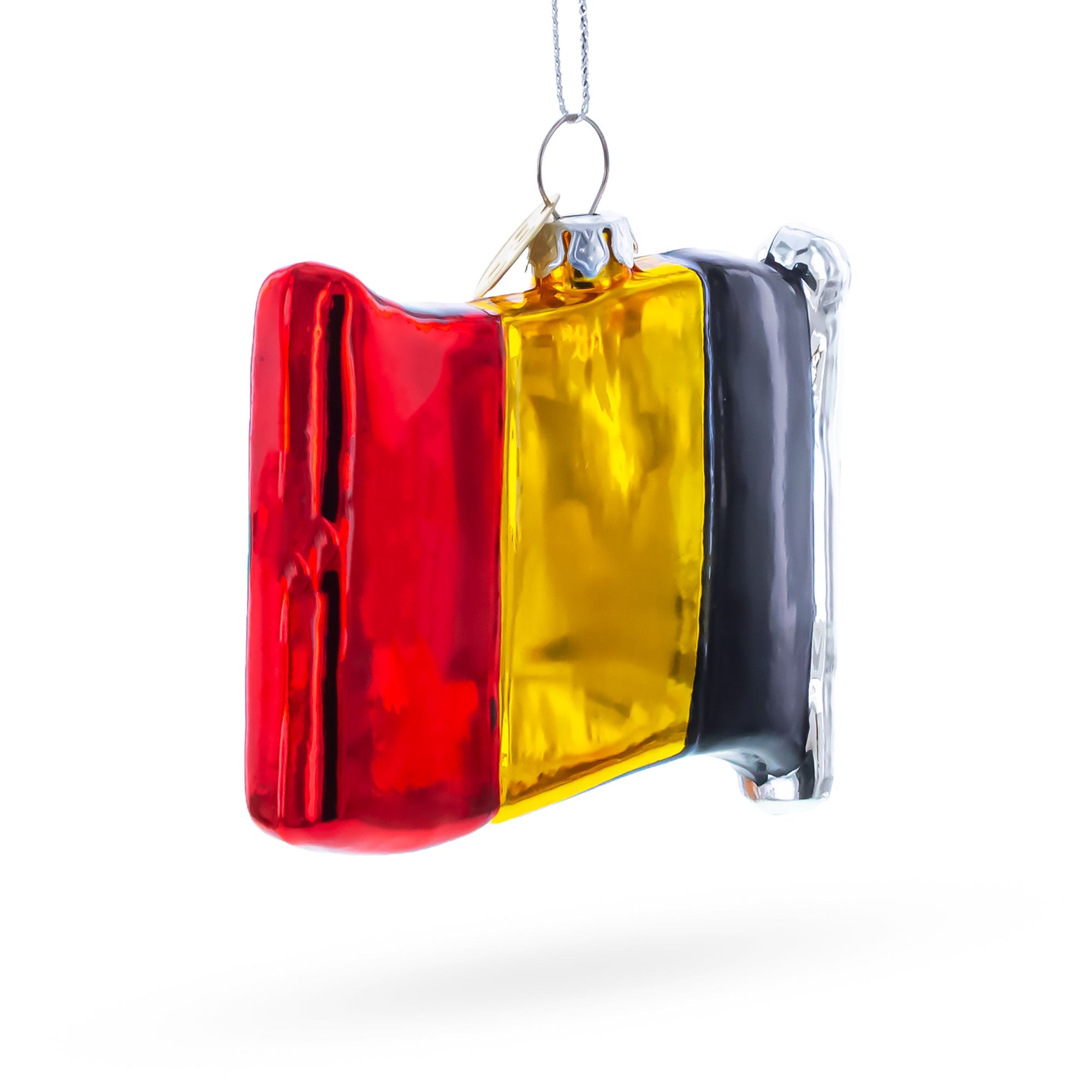 Waving Flag of Belgium Glass Christmas Ornament