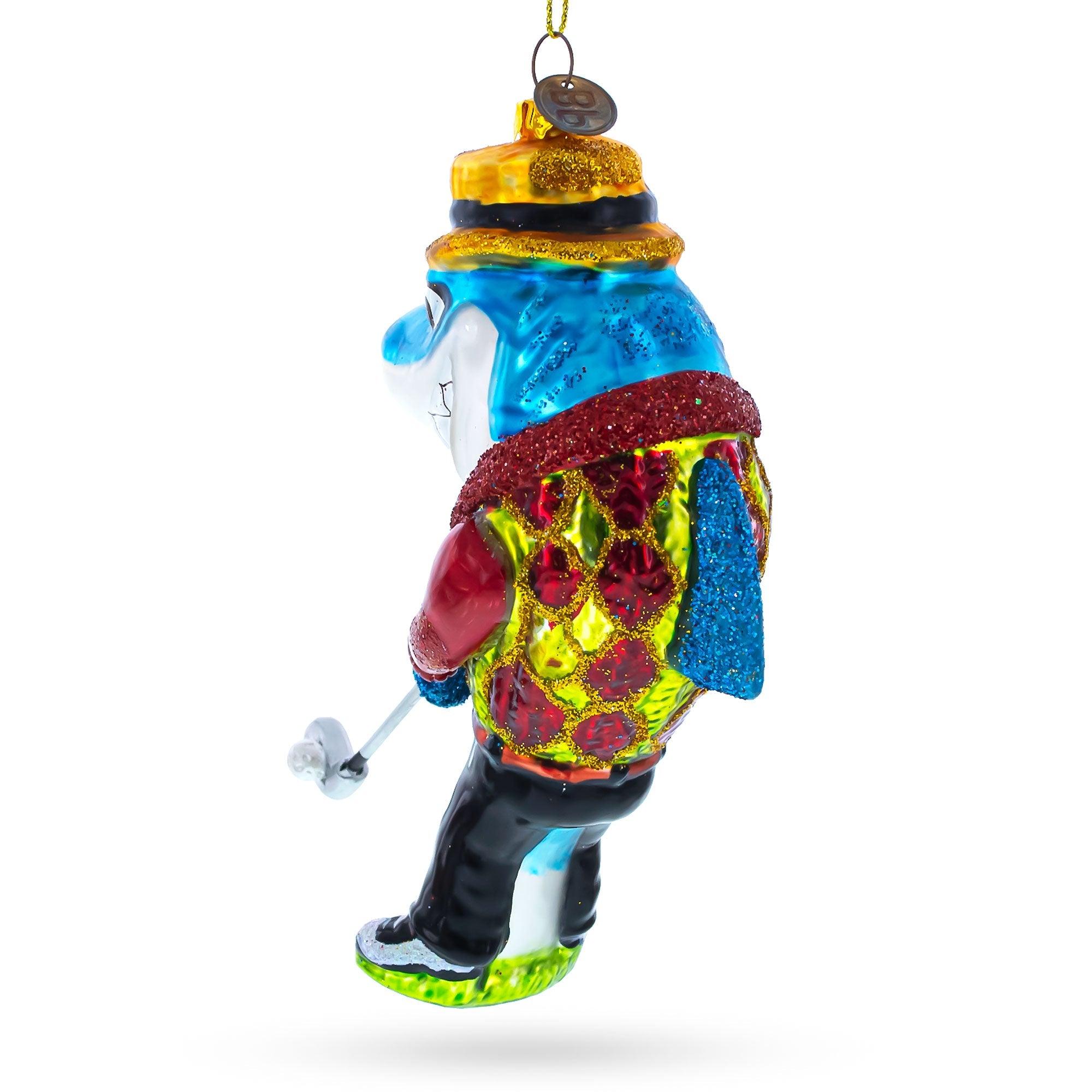 Shark Playing Golf Glass Christmas Ornament BestPysanky