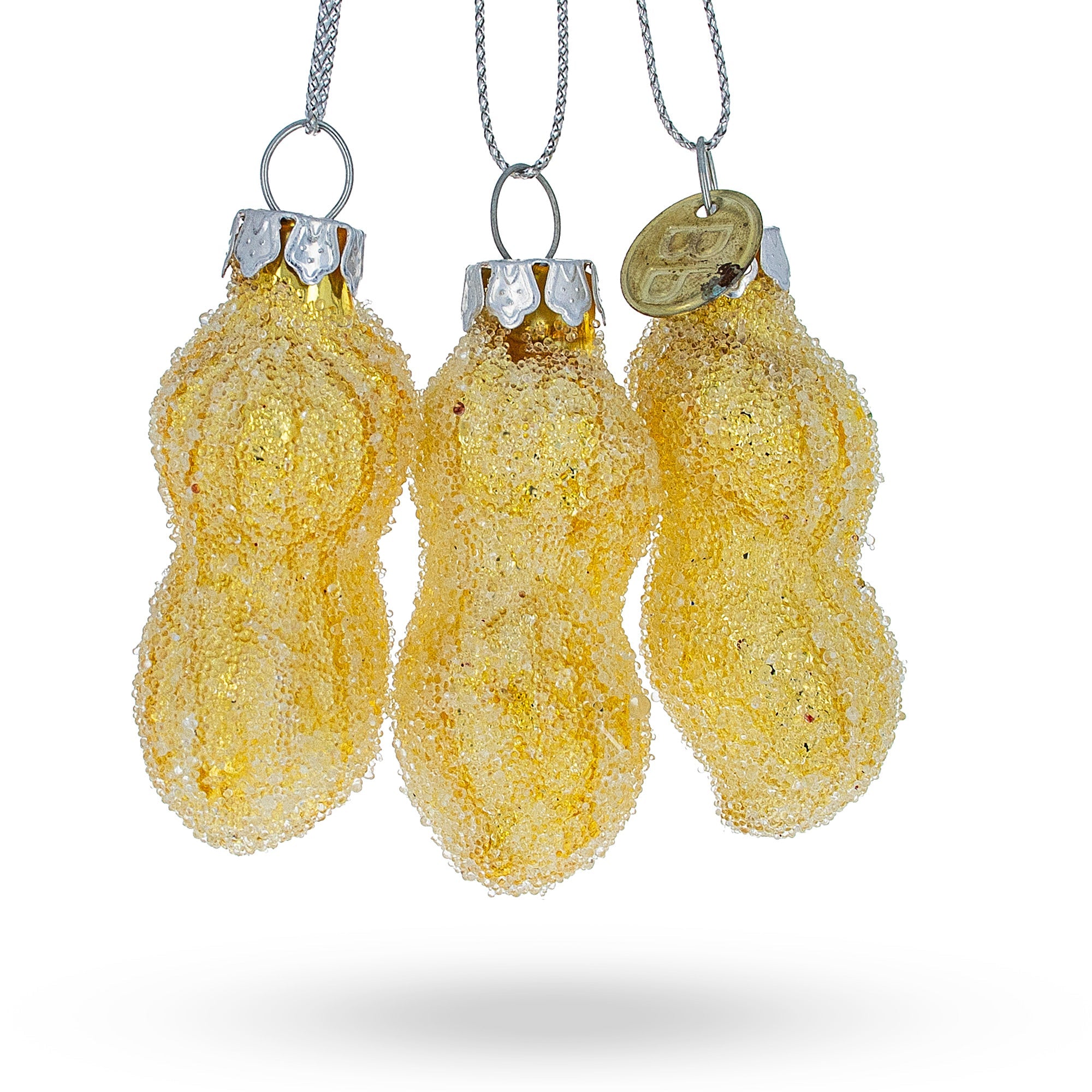 Trio of Peanuts Glass Christmas Ornament