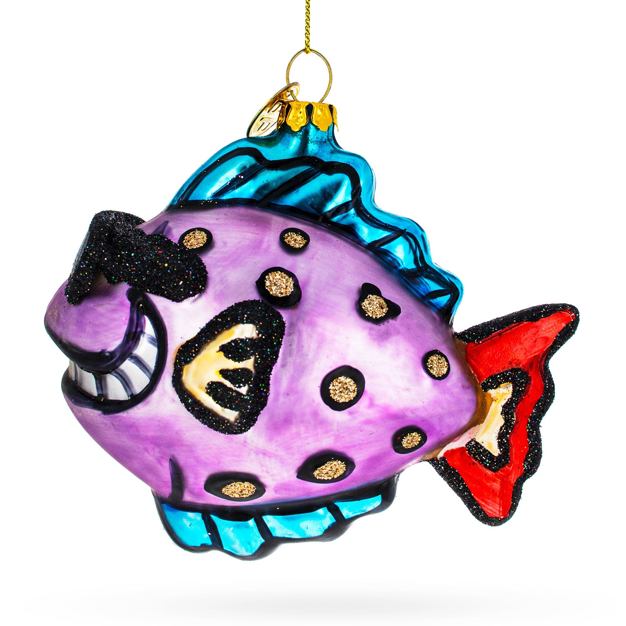 Cool Fish Wearing Sunglasses Glass Christmas Ornament