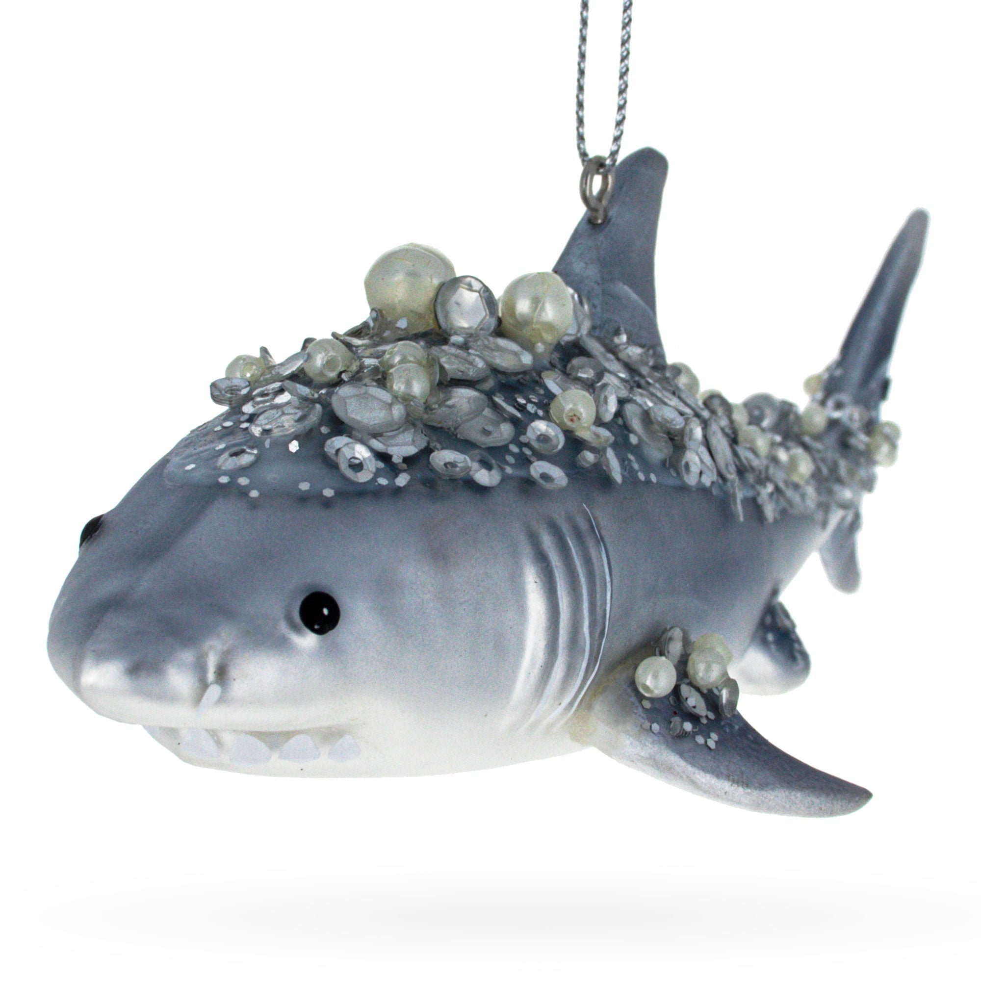 Beaded Shark Glass Christmas Ornament BestPysanky