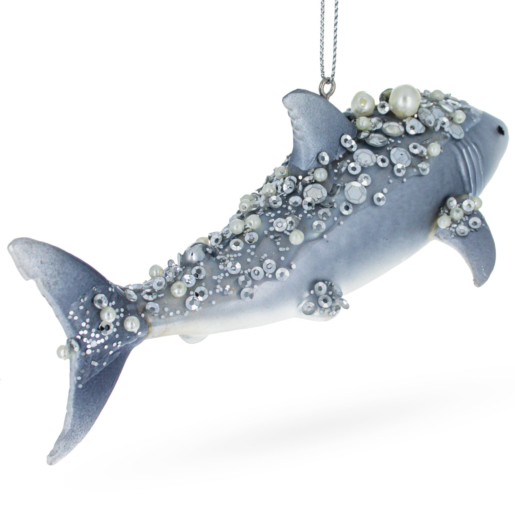 Beaded Shark Glass Christmas Ornament BestPysanky