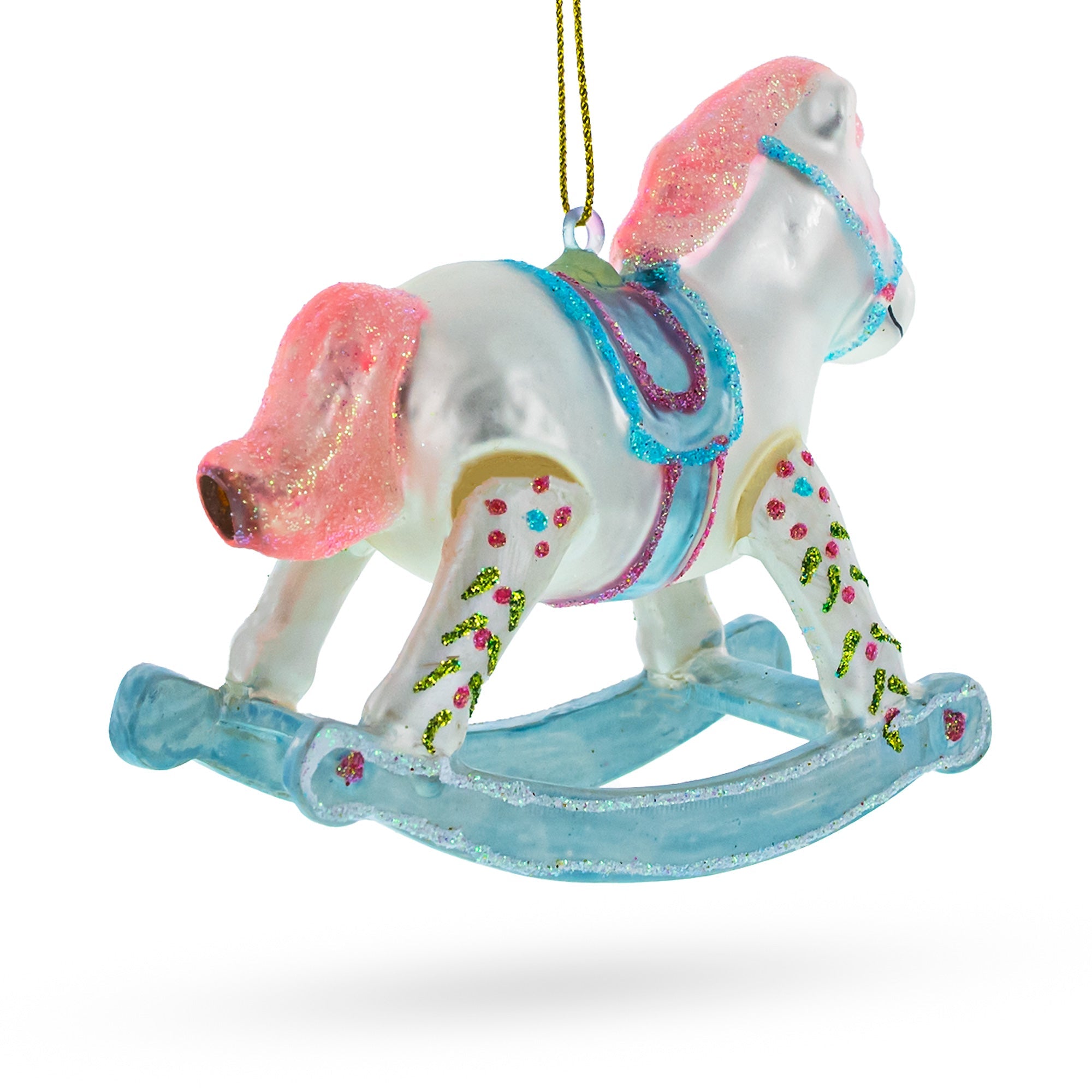 Baby’s First Rocking Horse Glass Christmas Ornament