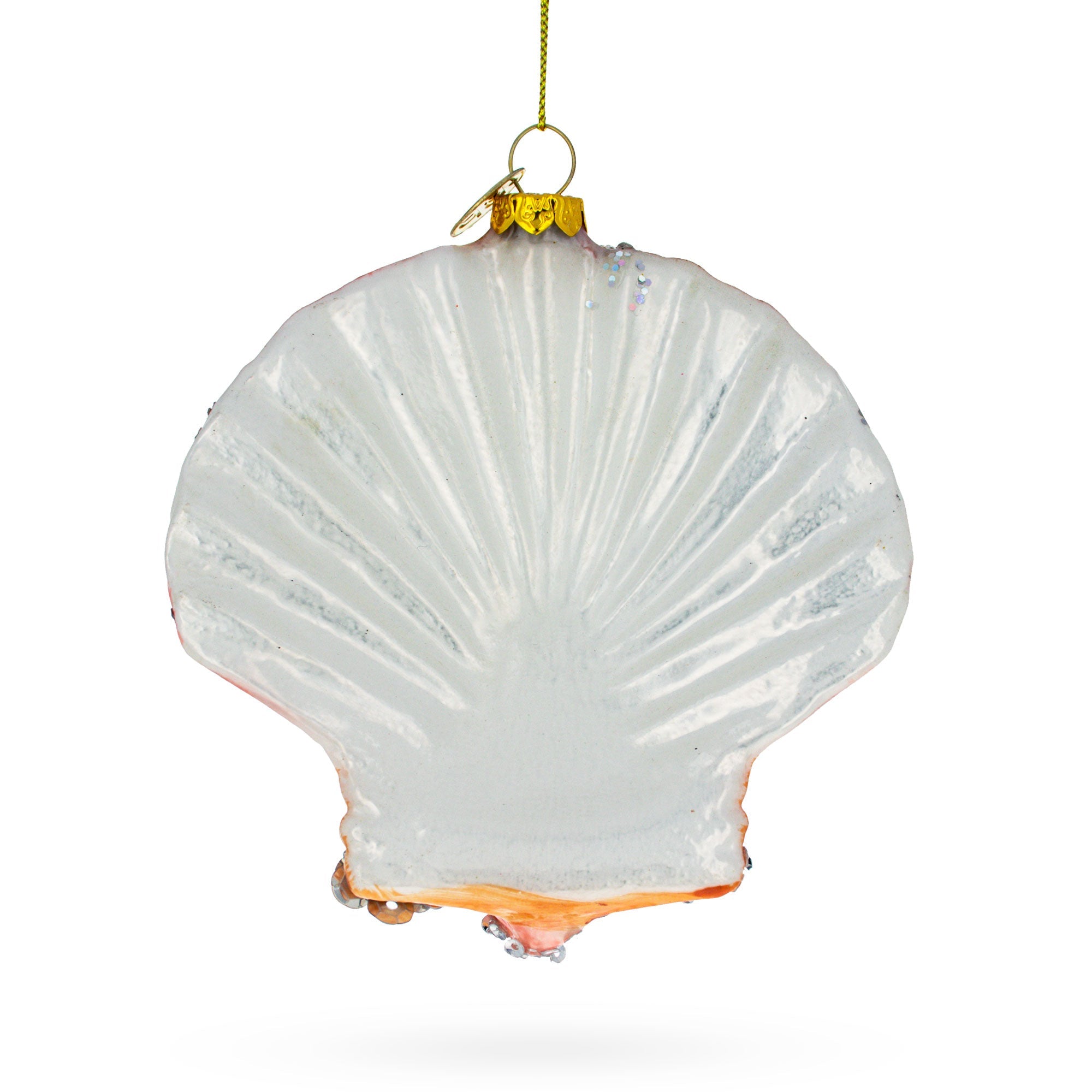Sparkling Seashells Glass Christmas Ornament