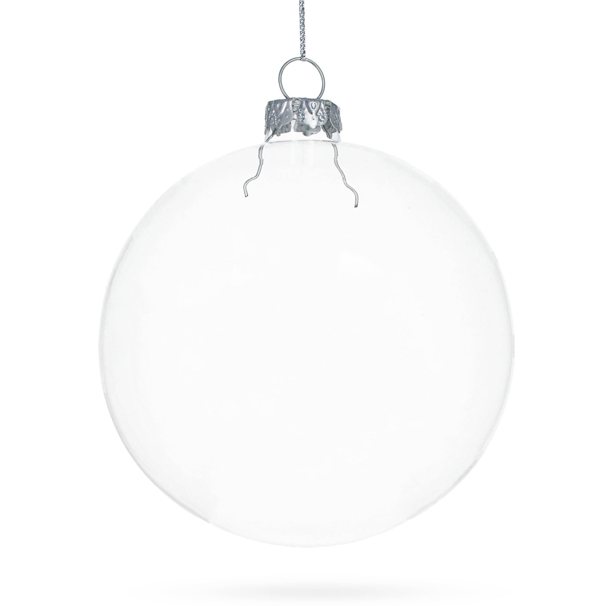 Set of 3 Clear Glass Ball Christmas Ornaments 4.7 Inches (120 mm)