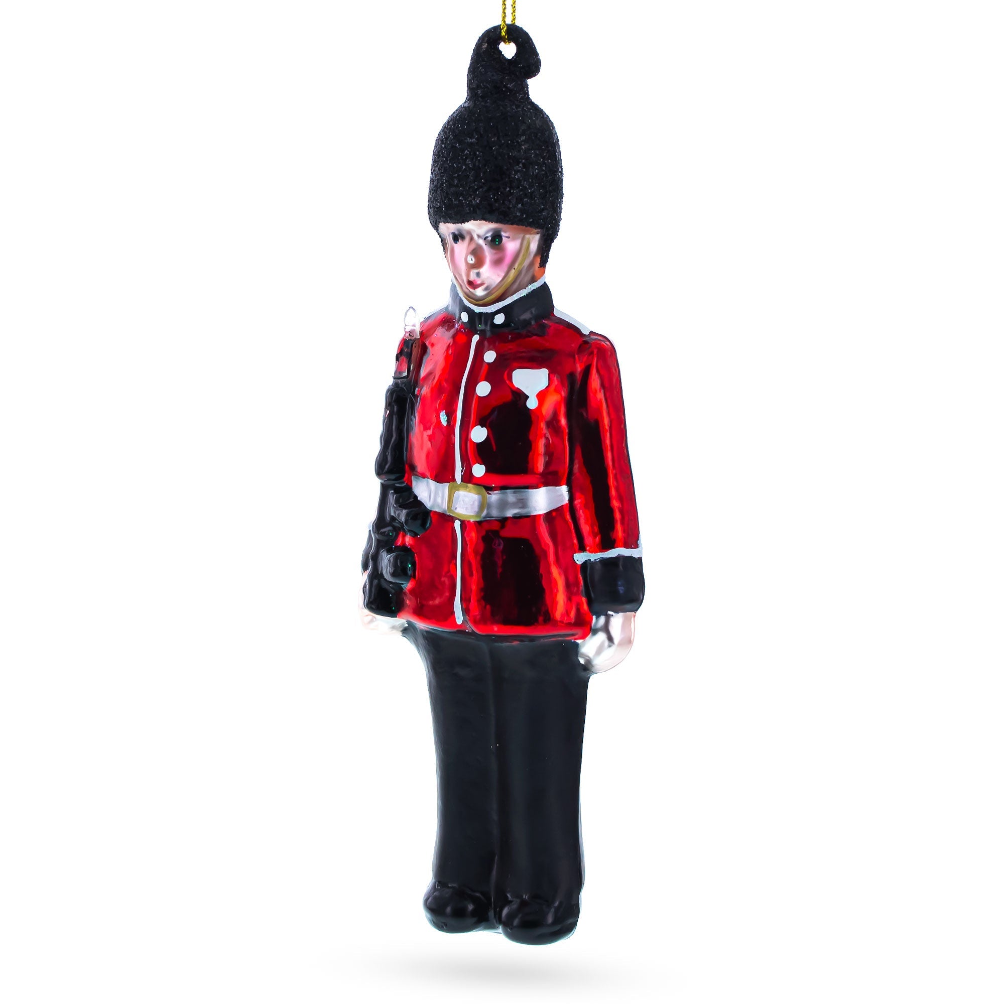 British Royal Guard British Glass Christmas Ornament