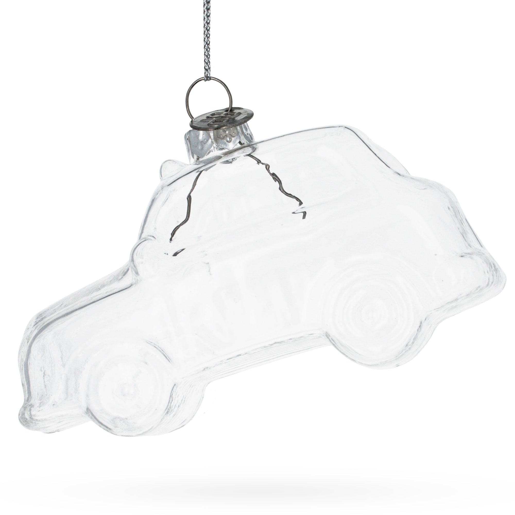 Car Clear Glass Christmas Ornament