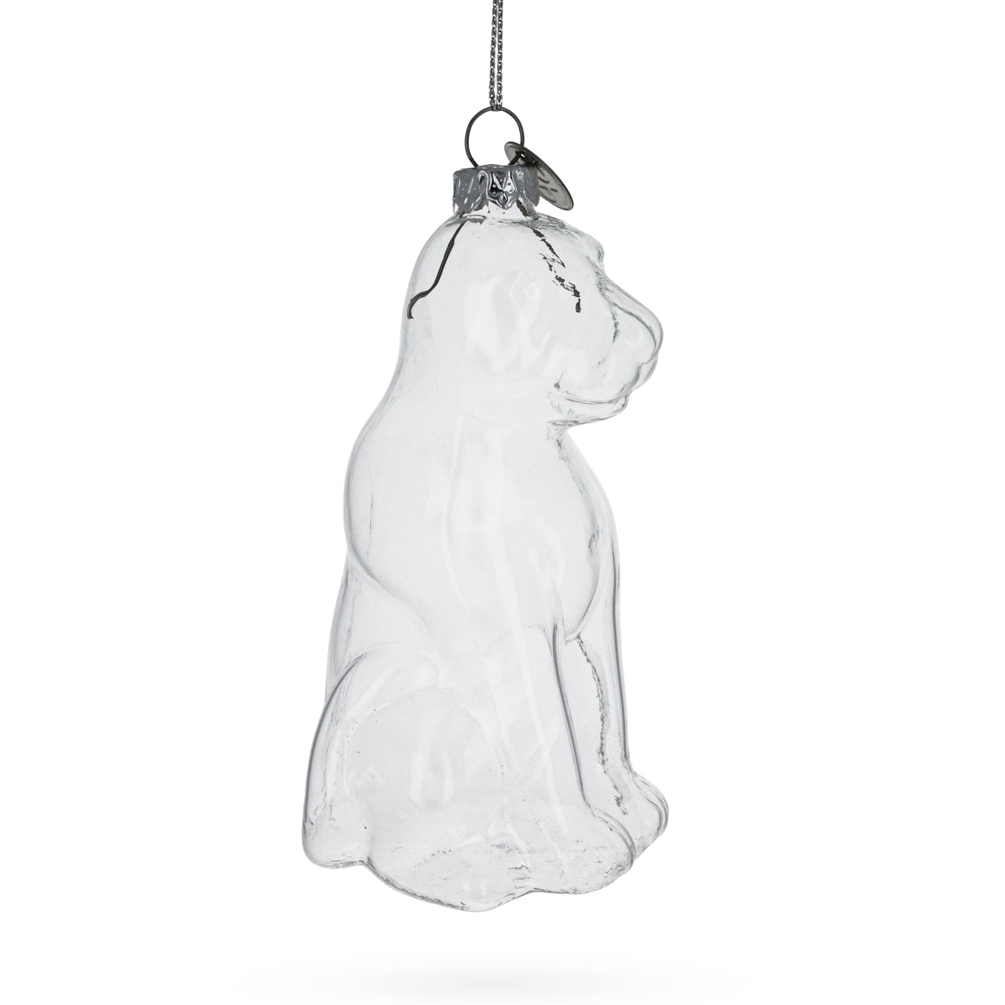 Unpainted Dog Clear Glass Christmas Ornament